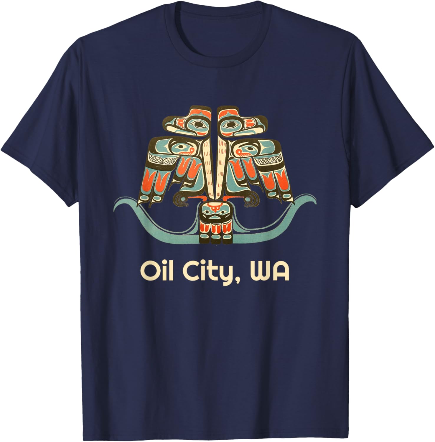 Oil City Washington Thunderbird NW Native American T-Shirt - T-Shirt | Navy