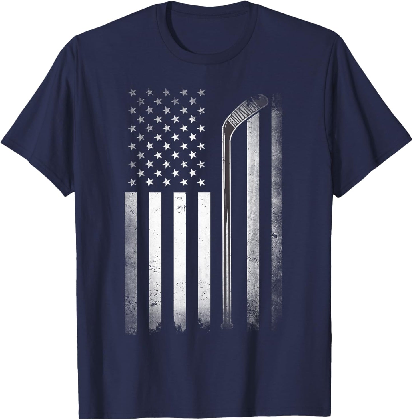 US Ice Hockey USA Practice Flag American Women Men T-Shirt - T-Shirt | Navy