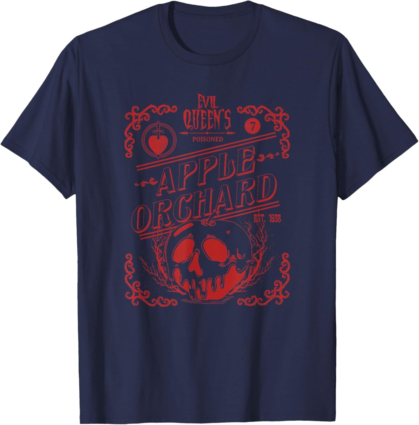 Disney Villains Halloween Evil Queen's Poisoned Apple Poster T-Shirt - T-Shirt | Navy