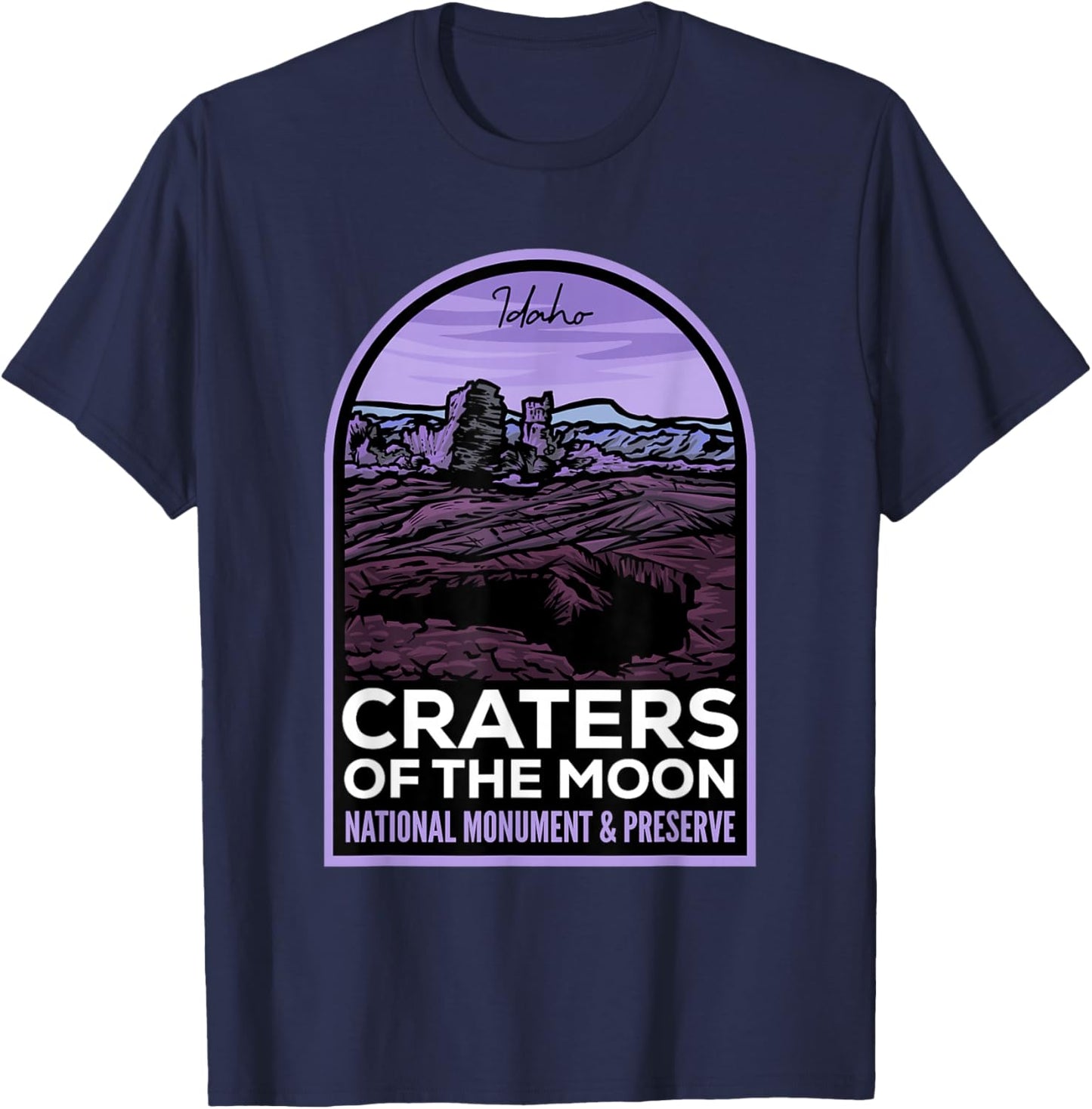Craters of the Moon Idaho T-Shirt - T-Shirt | Navy
