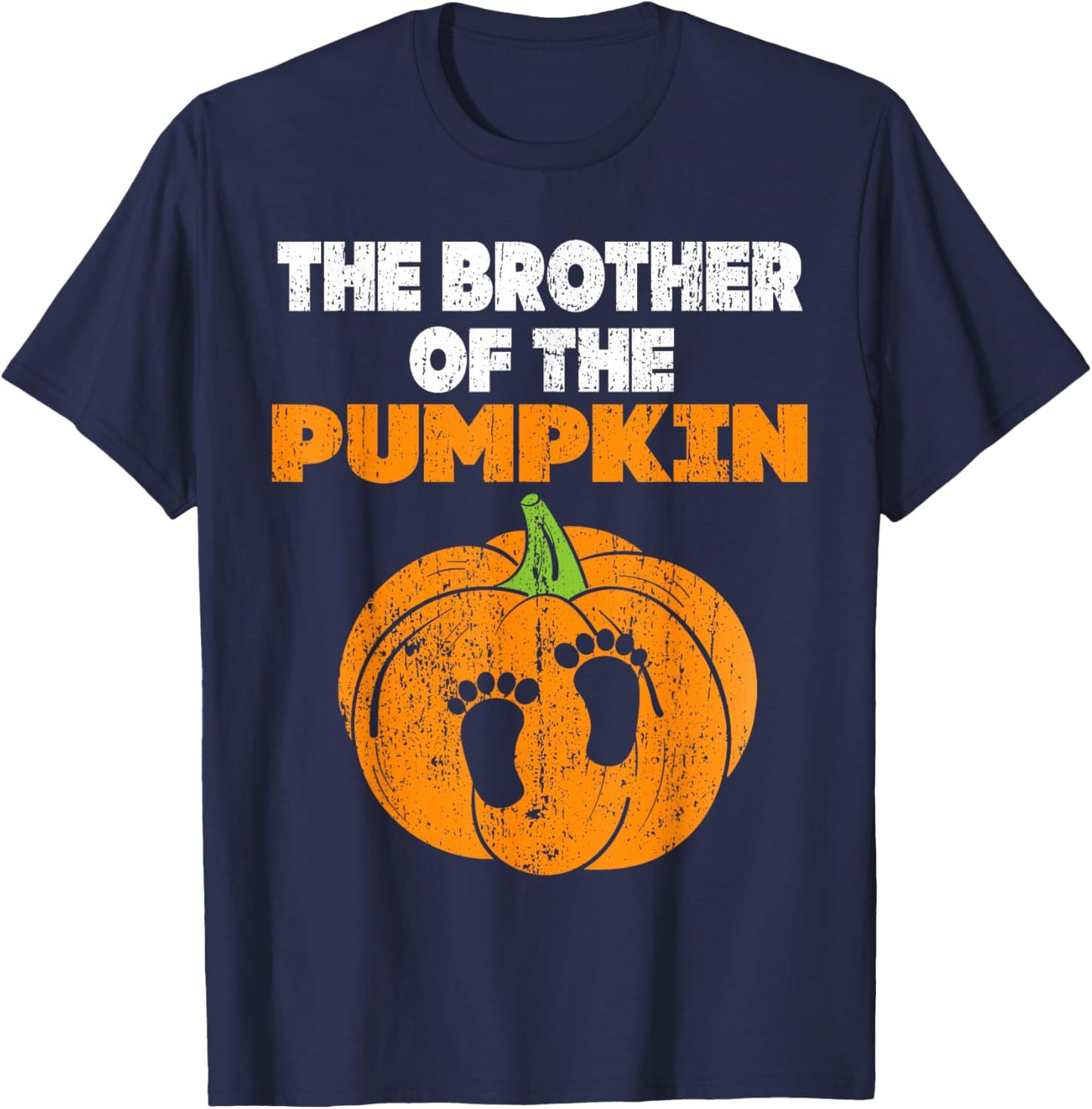 Halloween Pregnancy Costume Expecting Pumpkin Brother T-Shirt - T-Shirt | Navy