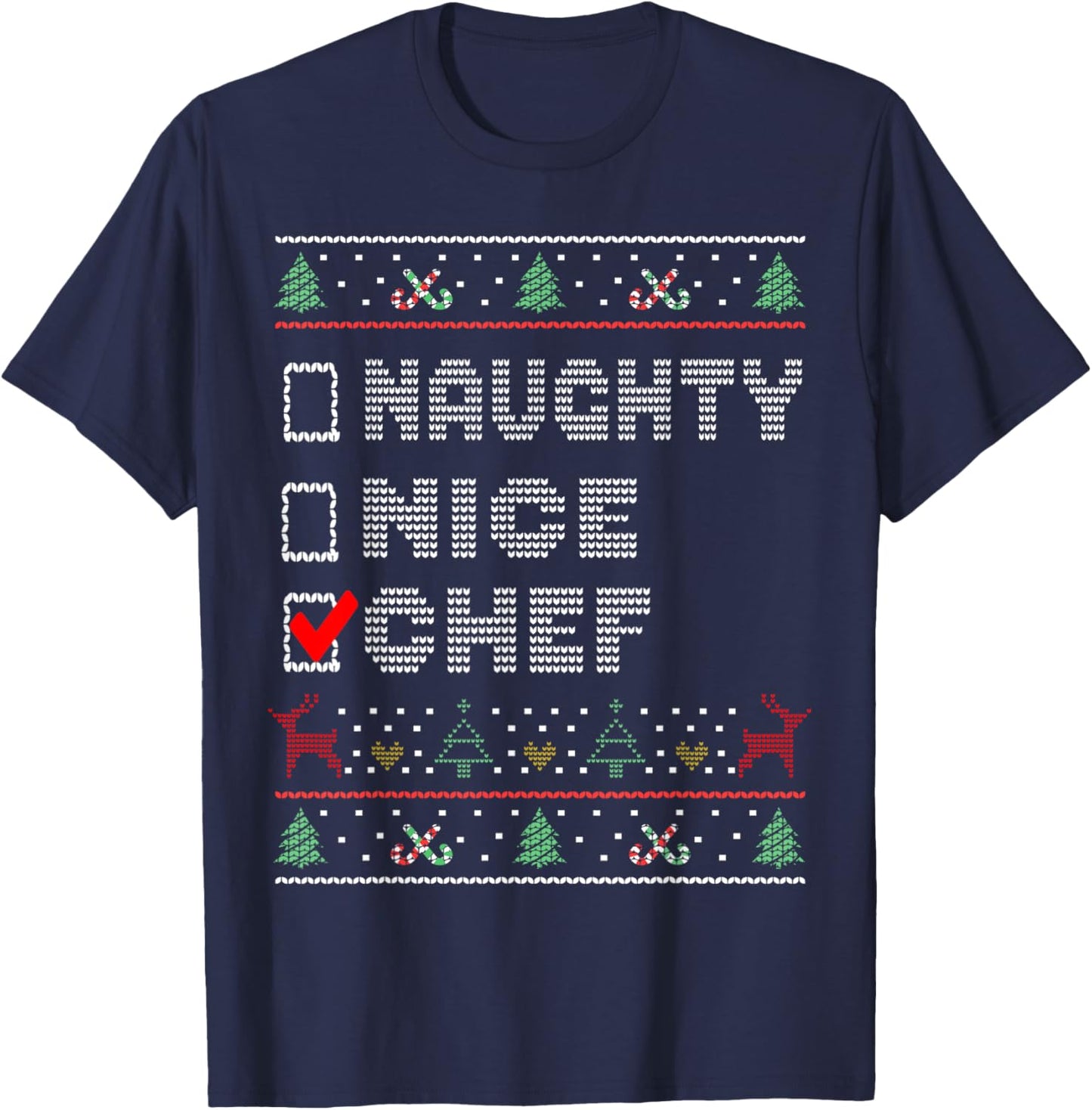 Naughty Nice Chef, Matching Christmas Group Pajama T-Shirt - T-Shirt | Navy
