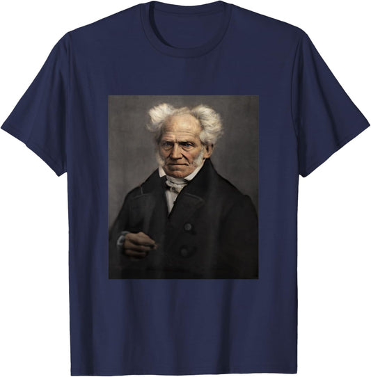 Arthur Schopenhauer German Philosopher Dark Philosophy T-Shirt - T-Shirt | Navy