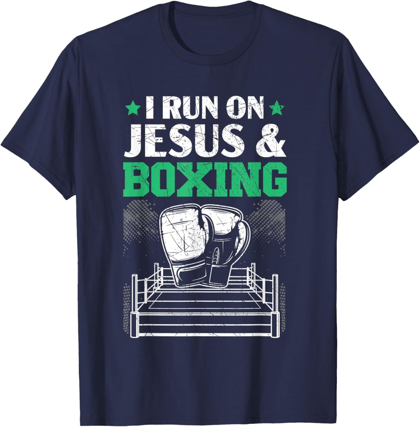 Jesus And Boxing Christian Professional Boxer Sport Knockout T-Shirt - T-Shirt | Navy