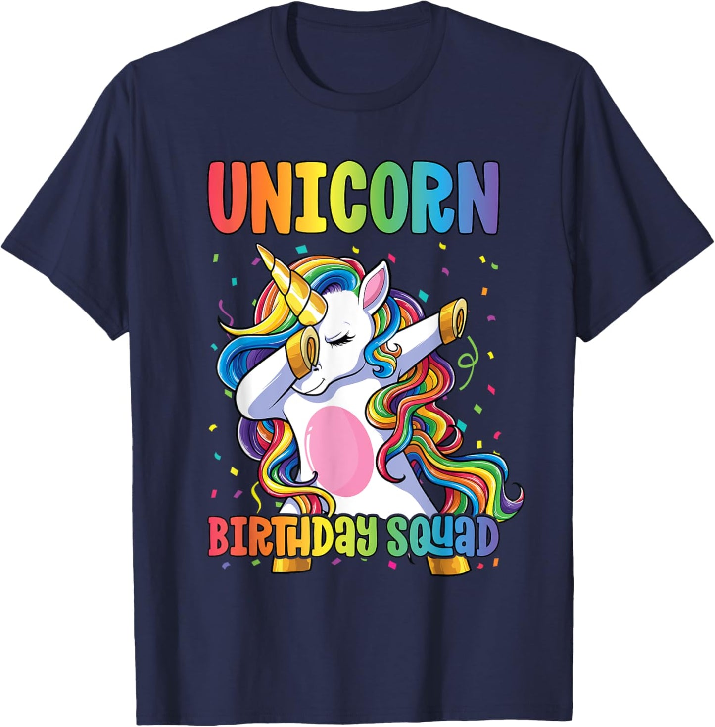 Squad of the Birthday Princess Shirt Unicorn Birthday Squad T-Shirt - T-Shirt | Navy