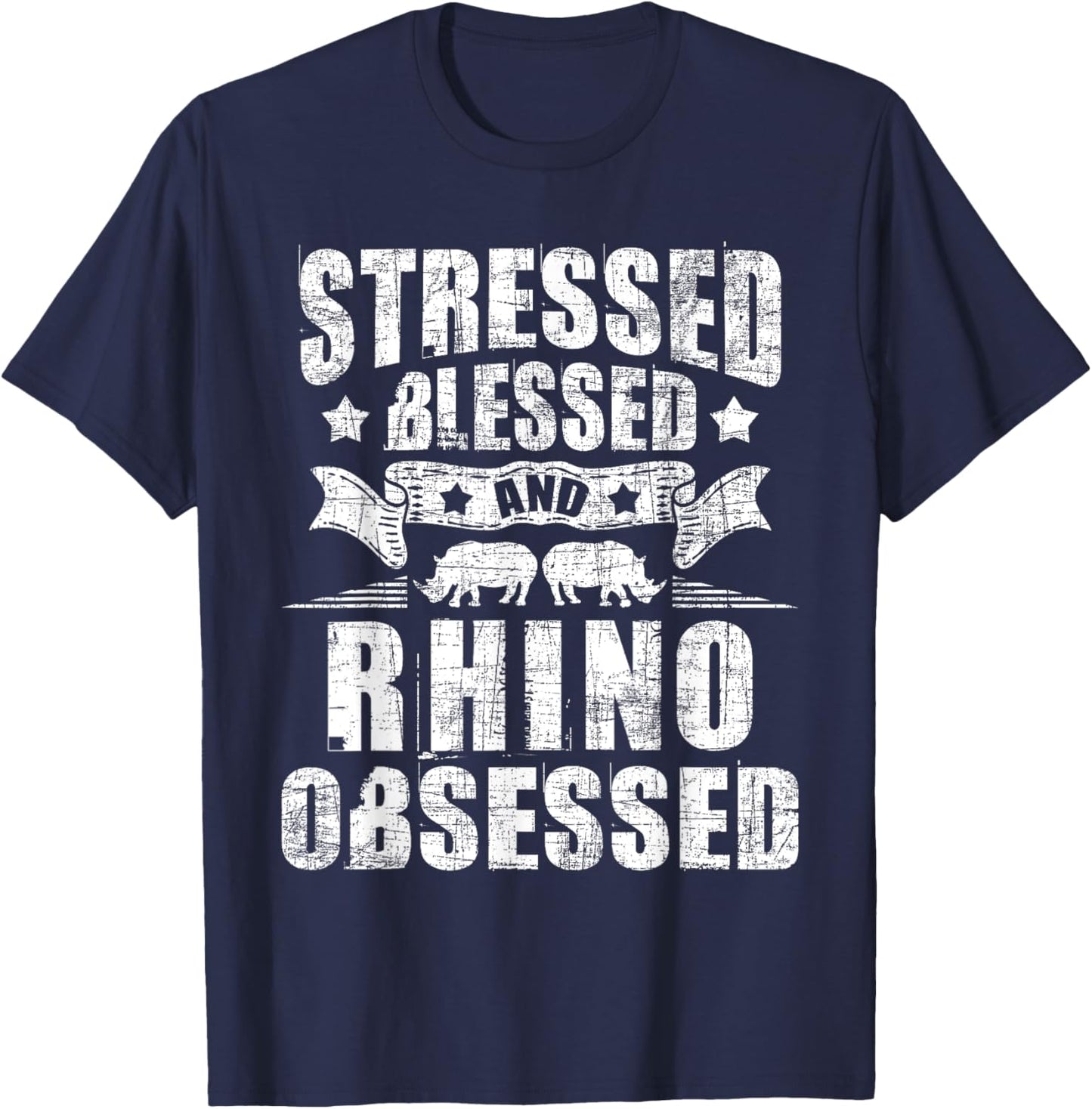 Rhino Obsessed - Safari Animal Lover Rhinoceros Zoologist T-Shirt - T-Shirt | Navy