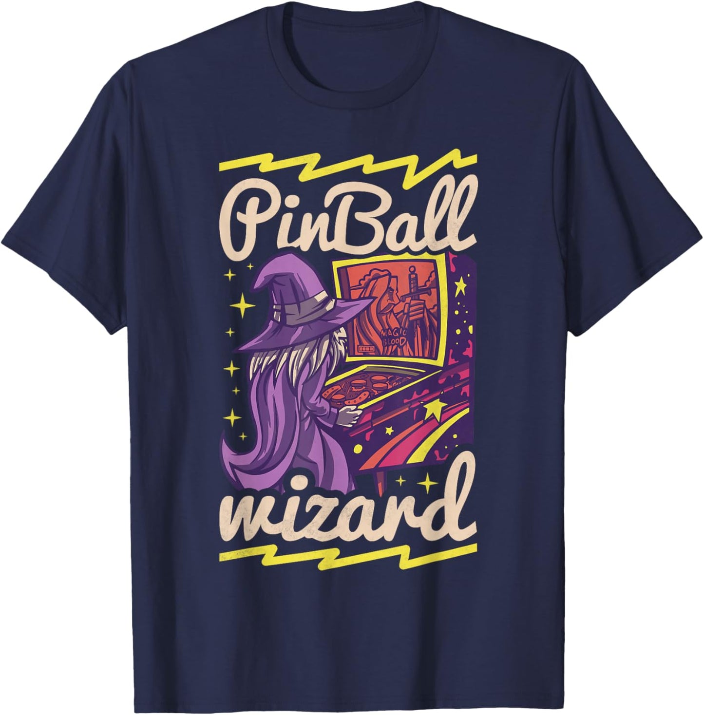 Pinball Wizard, Retro Game T-Shirt - T-Shirt | Navy