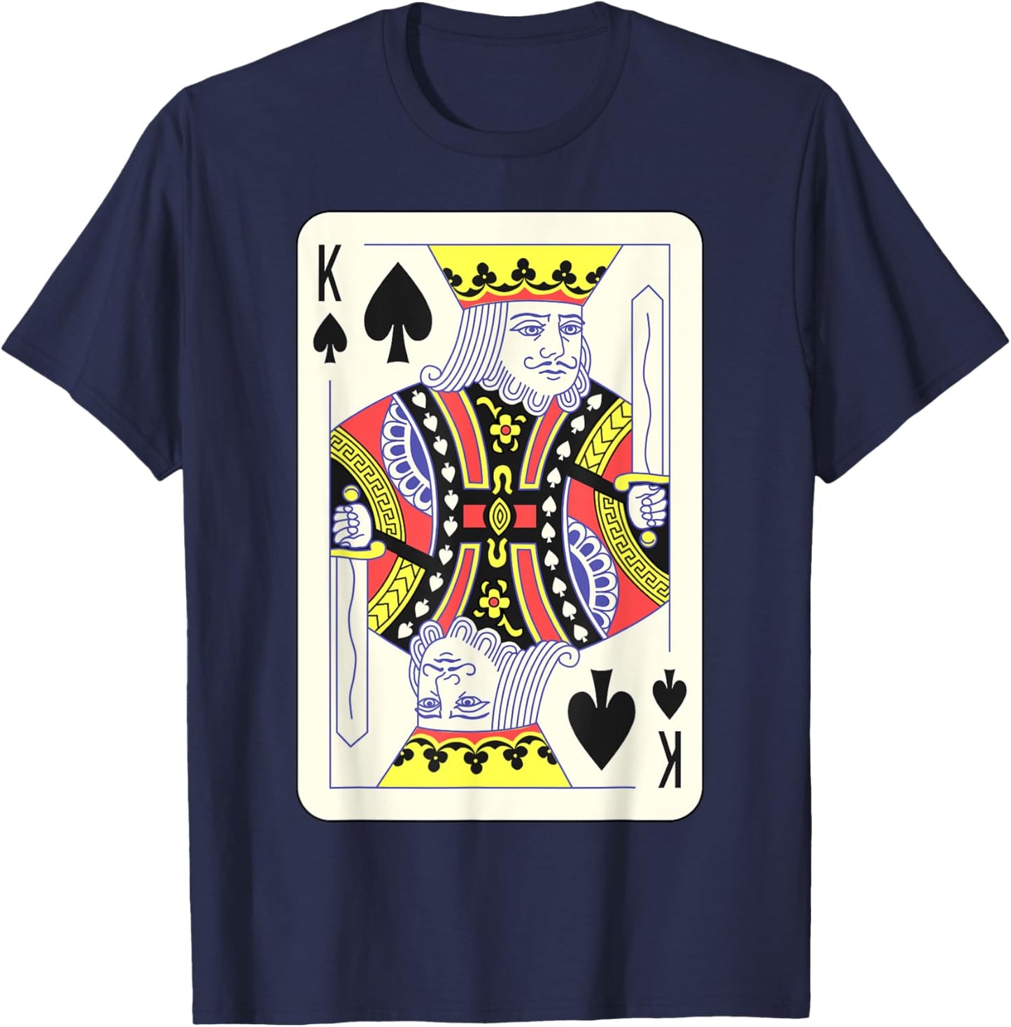 King of Spades Playing Card | Couples Halloween Costume T-Shirt - T-Shirt | Navy