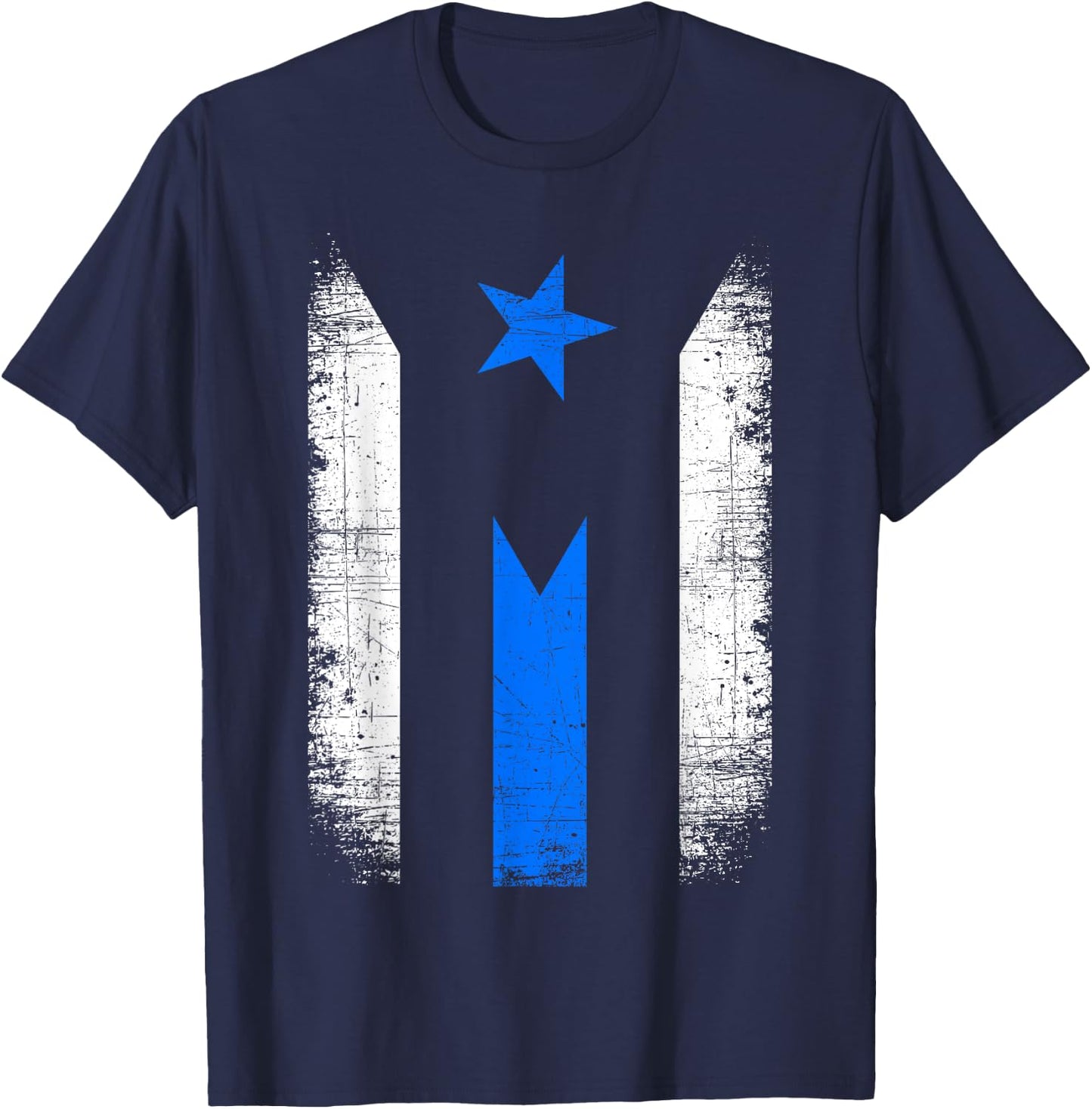 Back The Blue Line Puerto Rico Flag Police Support Boricua T-Shirt - T-Shirt | Navy