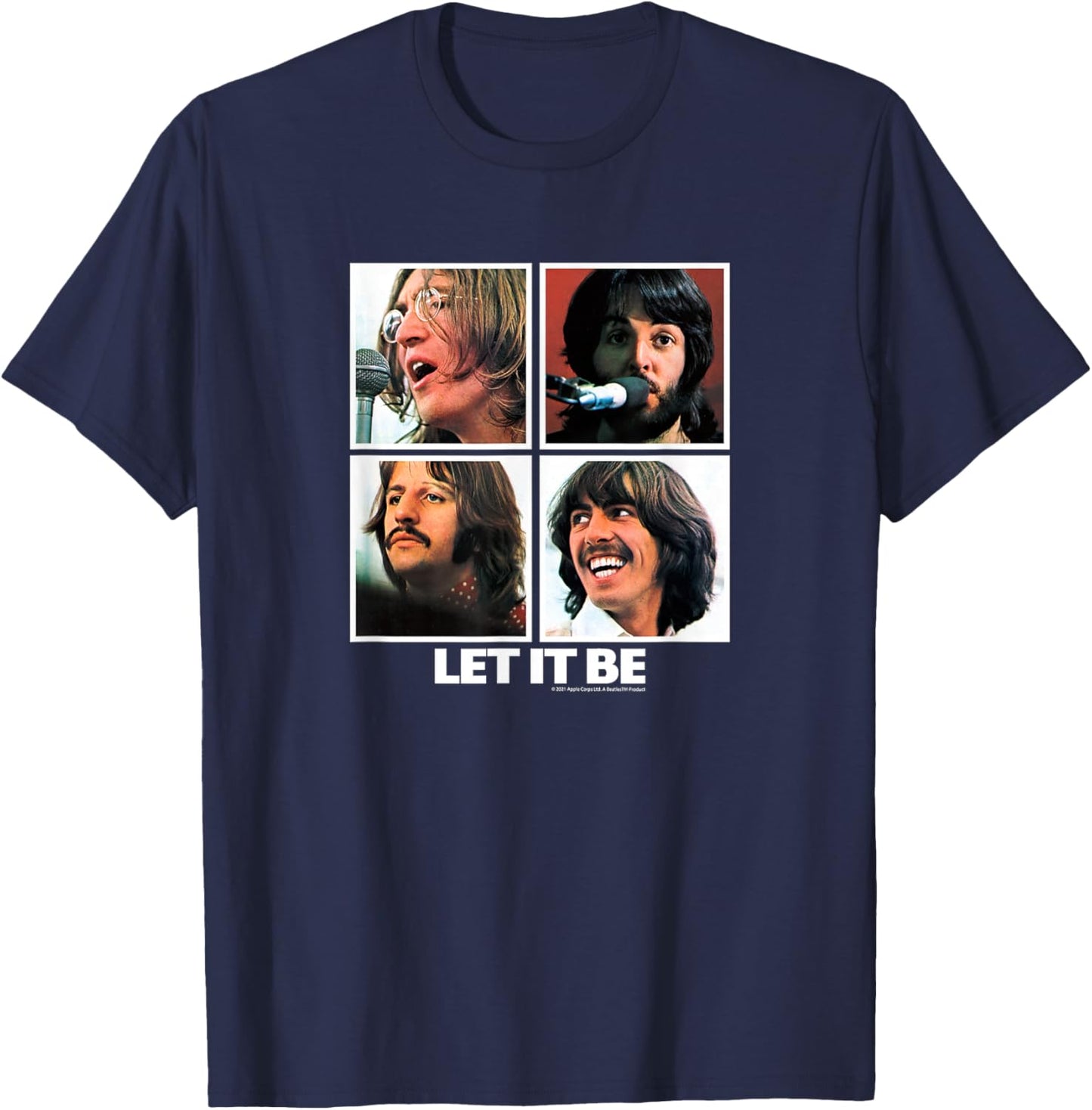 The Beatles Let It Be Square T-Shirt - T-Shirt | Navy