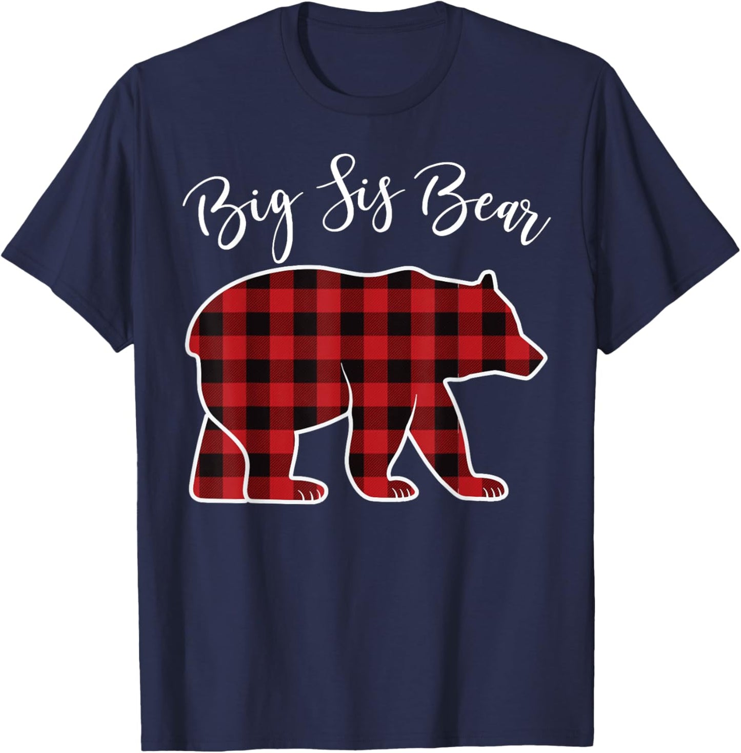 Sister Bear Pajama Red Buffalo Xmas Funny Family Christmas T-Shirt - T-Shirt | Navy