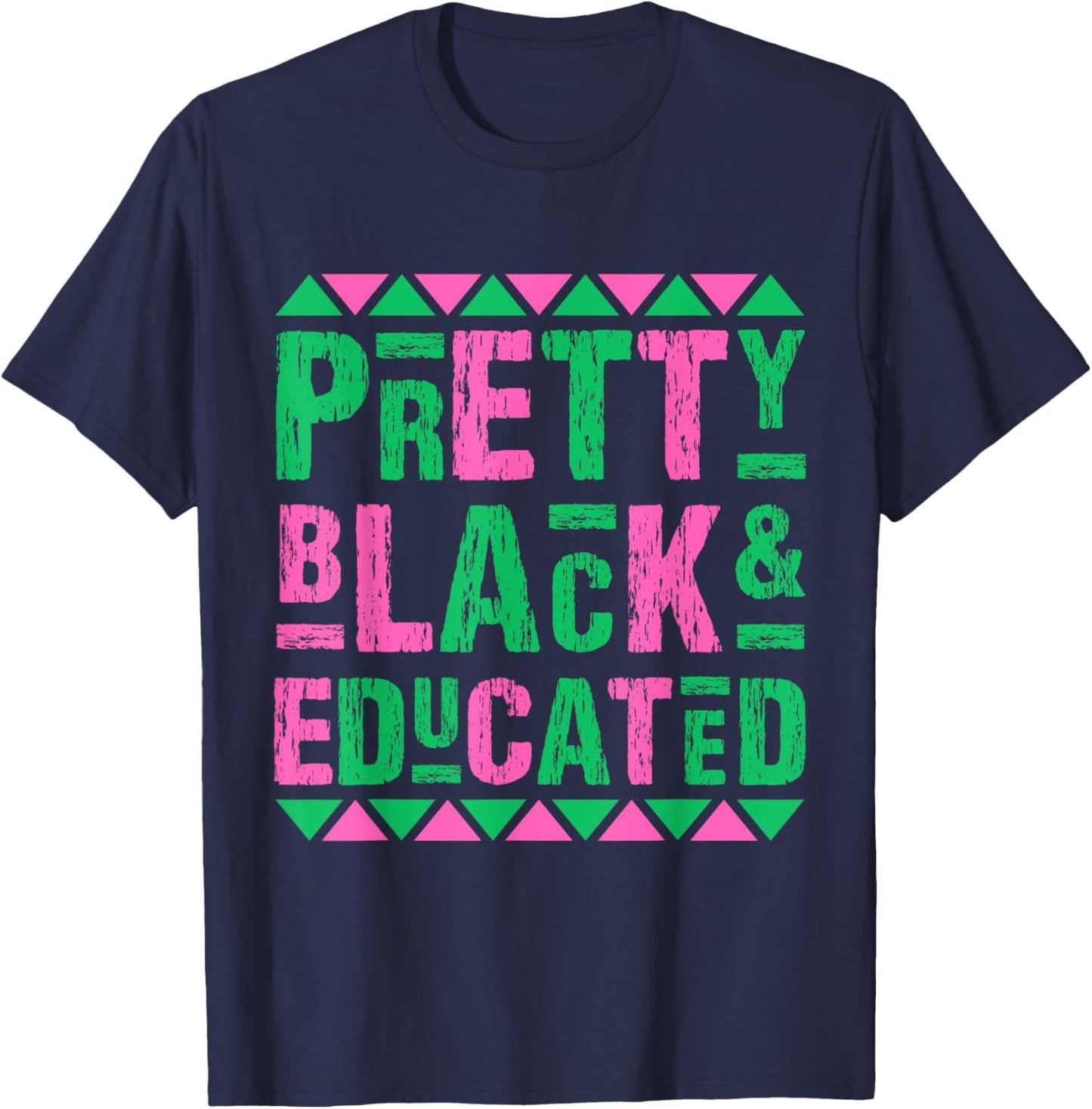 Vintage Alpha Pretty Black And Educated Alpha Hand Sign 1908 T-Shirt - T-Shirt | Navy