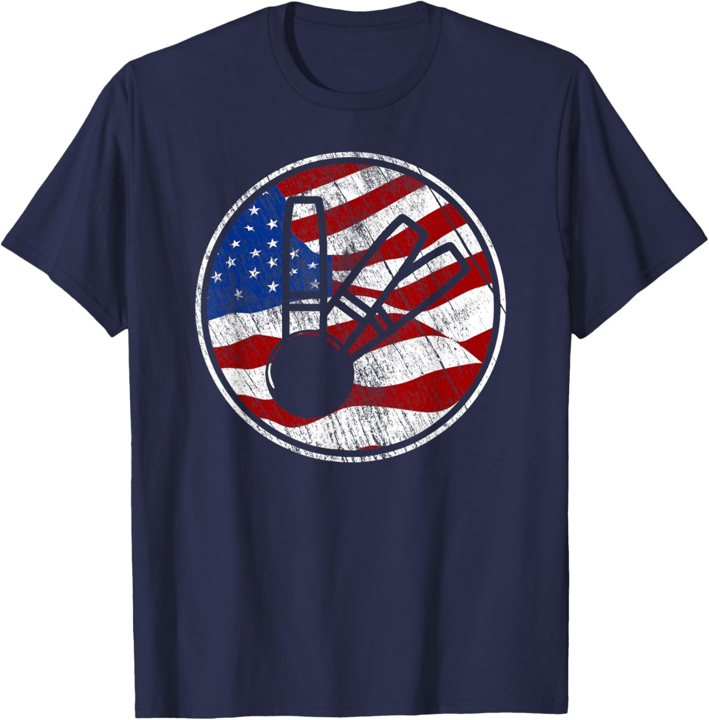 Candlepin Bowling American Flag - Vintage Candlepin Bowling T-Shirt - T-Shirt | Navy