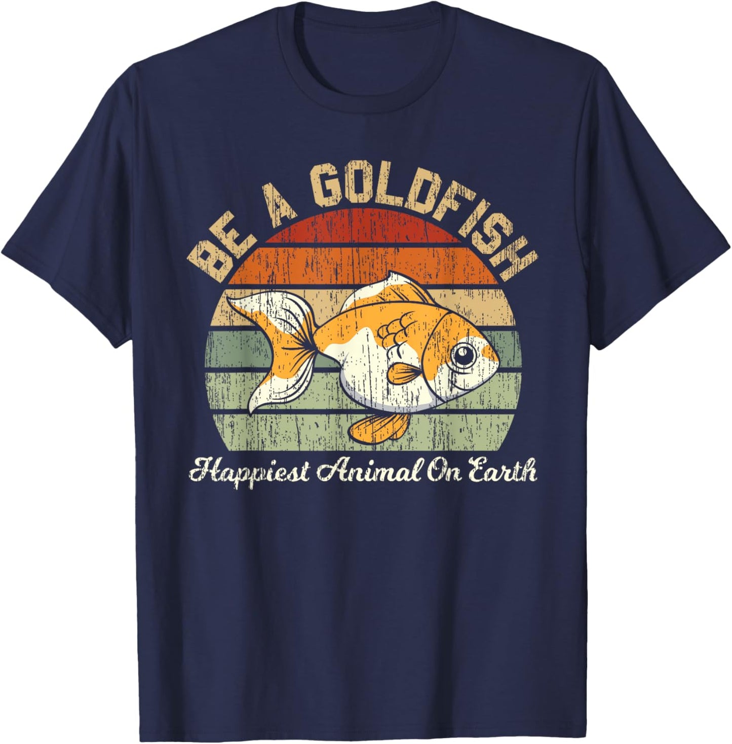 Be A Goldfish for a Soccer Motivational Quote T-Shirt - T-Shirt | Navy
