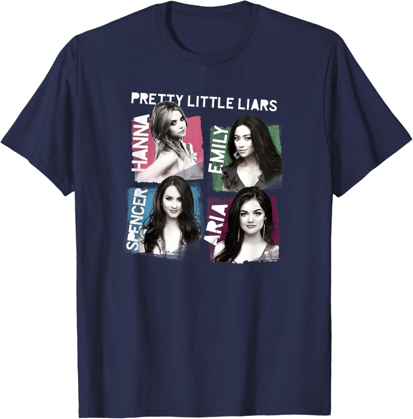 Pretty Little Liars Group Name Boxes T-Shirt - T-Shirt | Navy