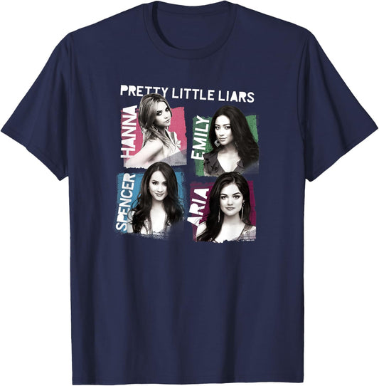 Pretty Little Liars Group Name Boxes T-Shirt - T-Shirt | Navy