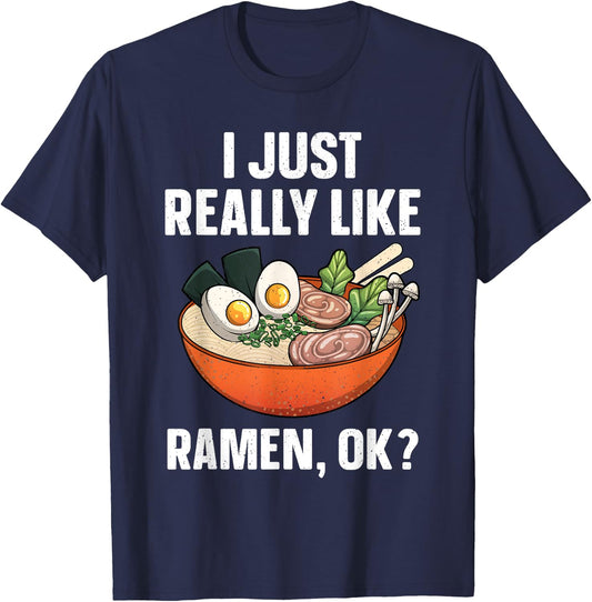 Funny Ramen Noodles Art Women Noodle Ramen Lovers T-Shirt - T-Shirt | Navy