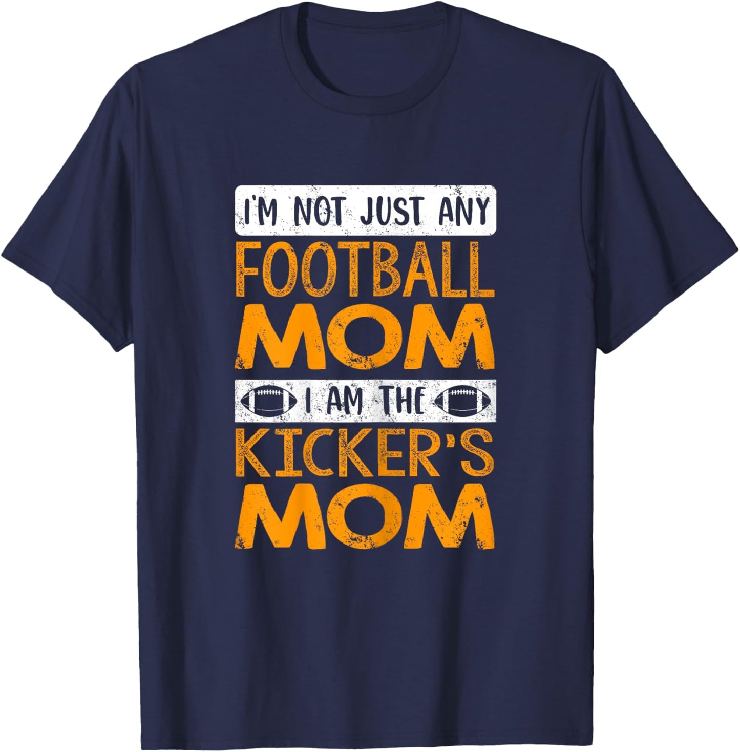 Funny Football Lover Graphic Mom Football Kicker T-Shirt - T-Shirt | Navy