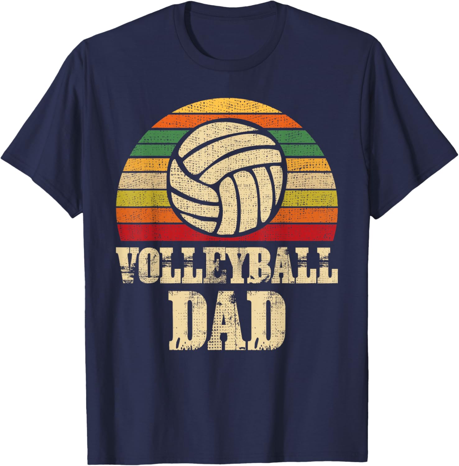 Vintage Retro Volleyball Dad Father's Day Present T-Shirt - T-Shirt | Navy