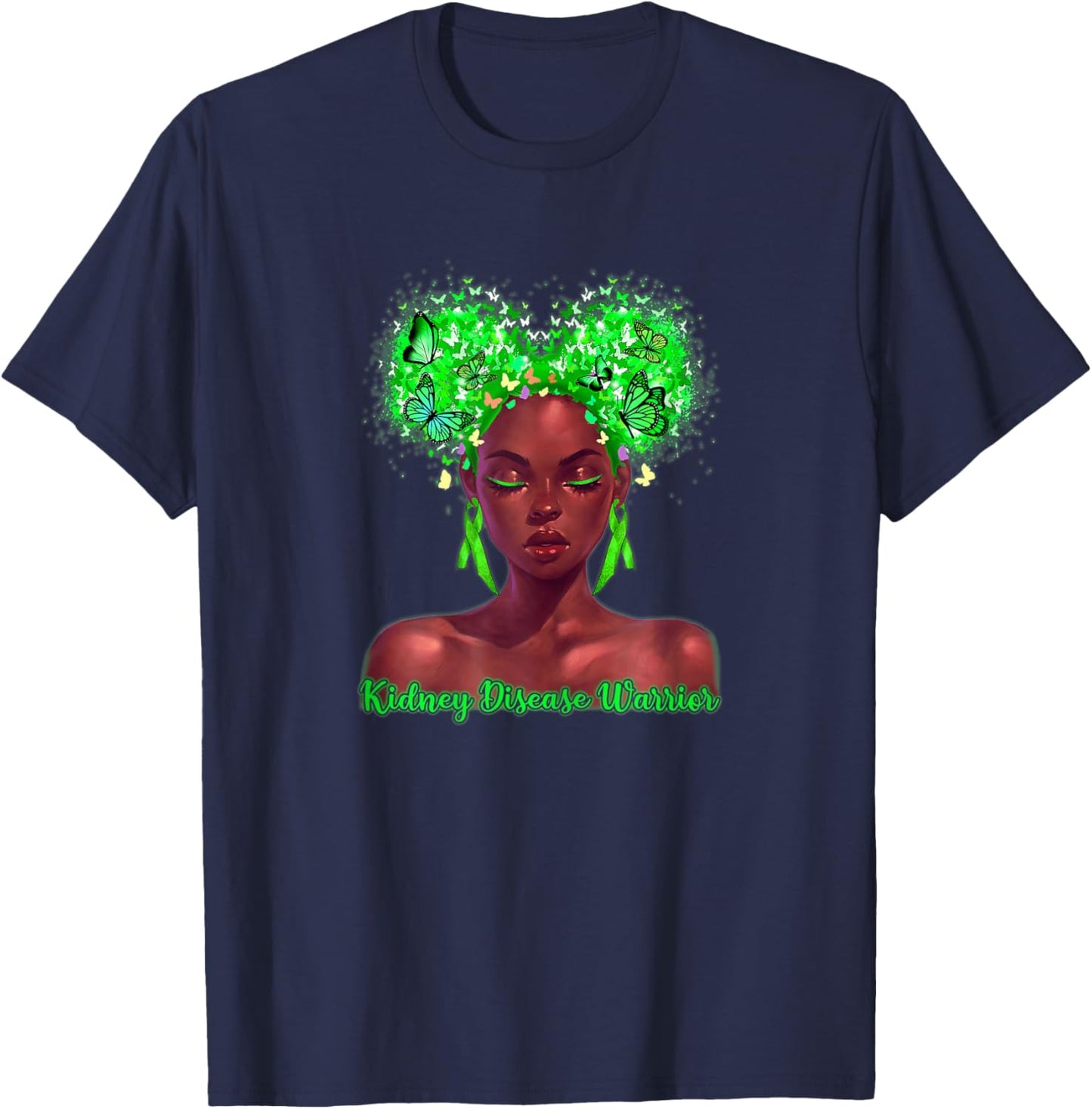 Kidney Disease Warrior Melanin Awareness T-Shirt - T-Shirt | Navy