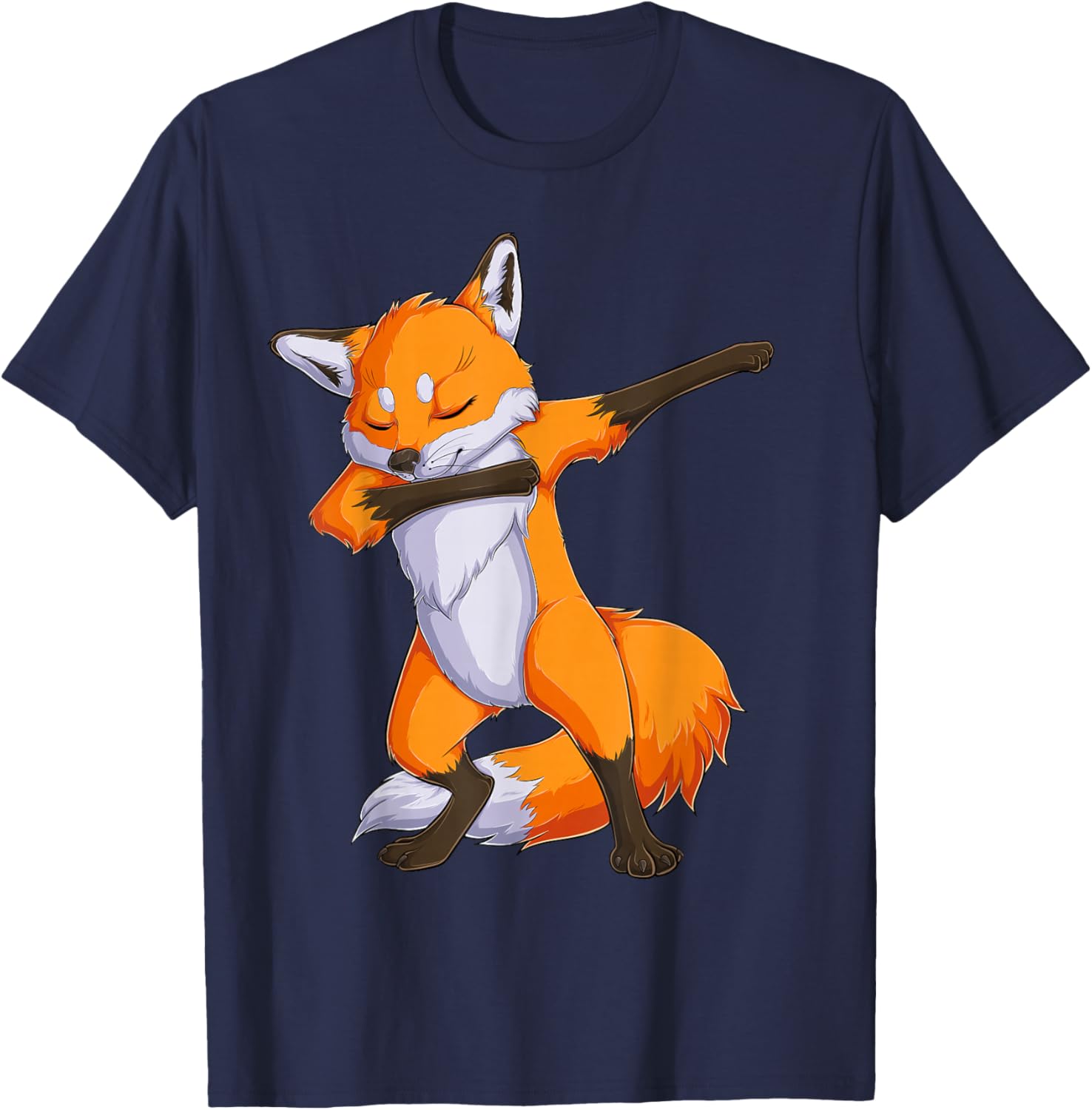 Fox Dabbing Fox Funny Animal Foxes Lover Boys Girls Kids Men Small T-Shirt - T-Shirt | Navy