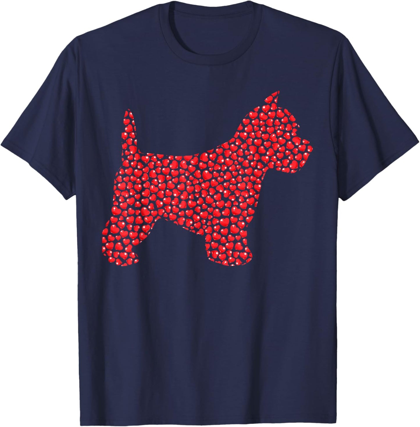 Funny Westie Dog Lover Hearts Love Westie Valentine T-Shirt - T-Shirt | Navy