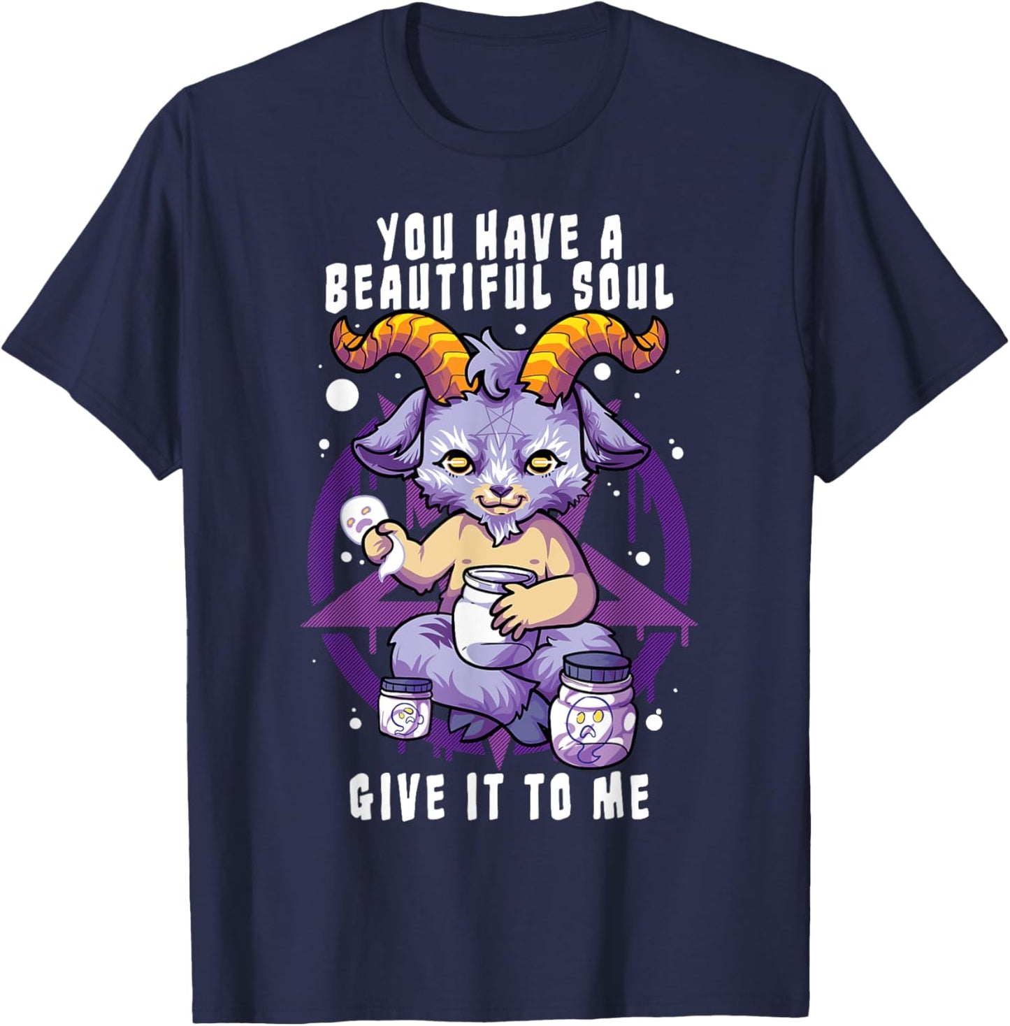 You Have a Beautiful Soul Satanic Baphomet Halloween Costume T-Shirt - T-Shirt | Navy