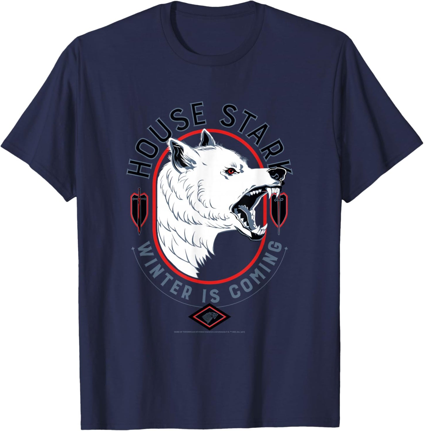 Game of Thrones House Stark Winter is Coming T-Shirt - T-Shirt | Navy