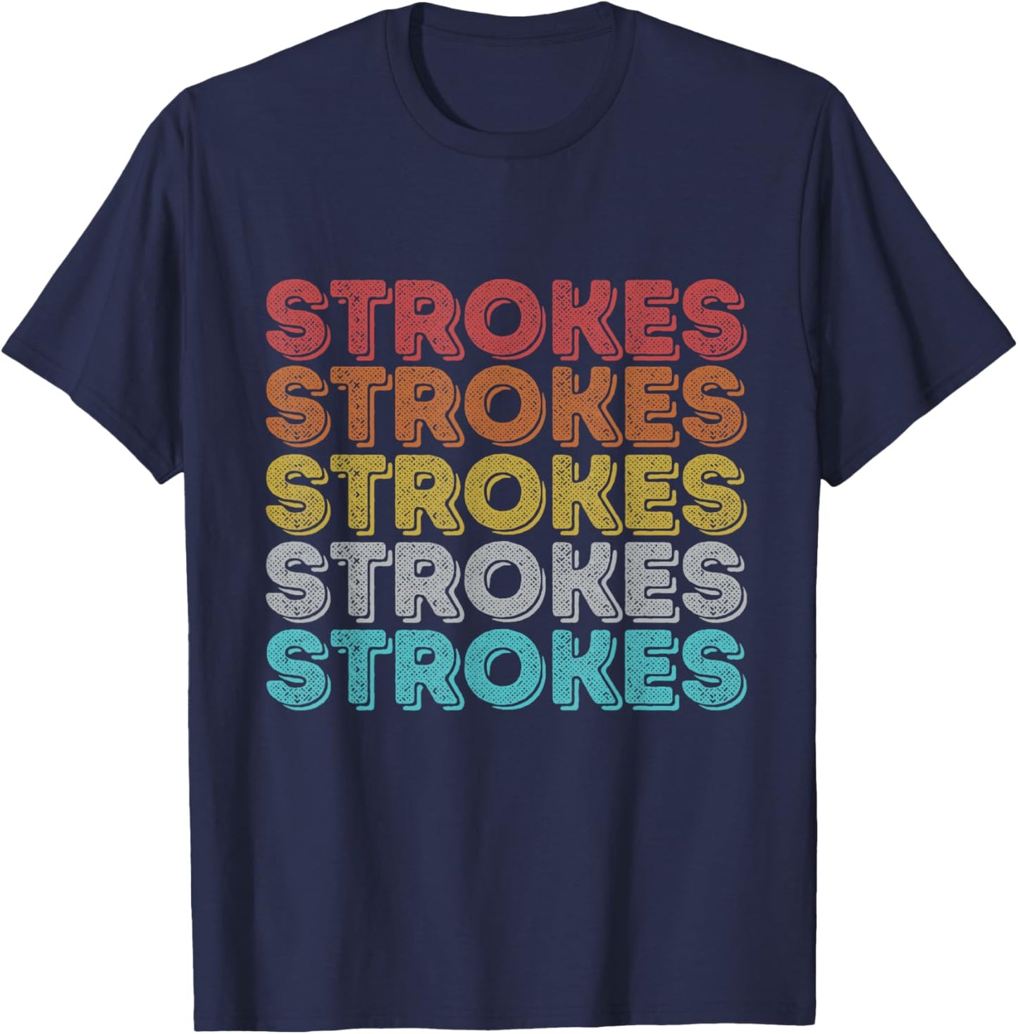Vintage Retro Strokes , Black T-Shirt - T-Shirt | Navy
