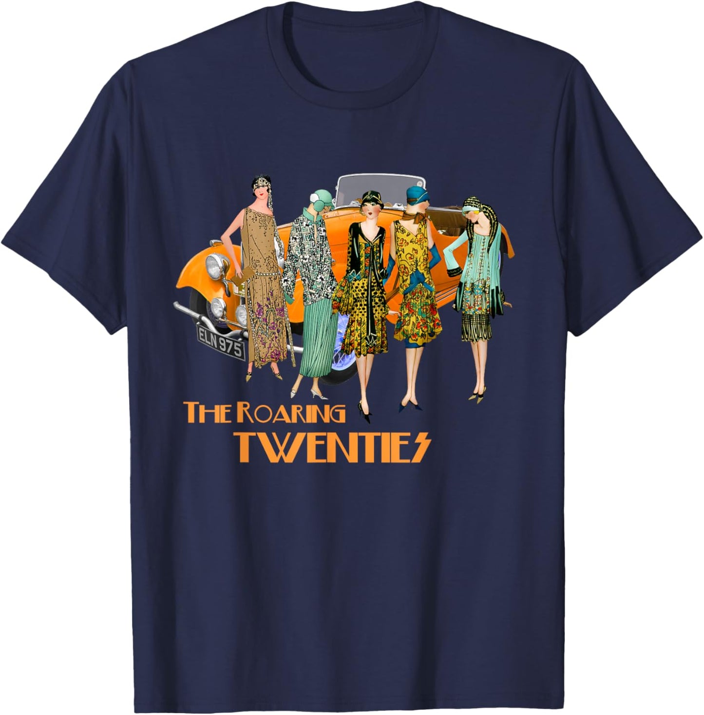Roaring Twenties Flappers Vintage Classic Car T-Shirt - T-Shirt | Navy