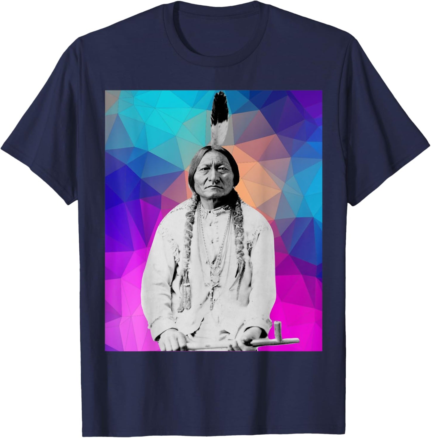 Sitting Bull Native American Indian Chief Lakota Sioux Pride T-Shirt - T-Shirt | Navy