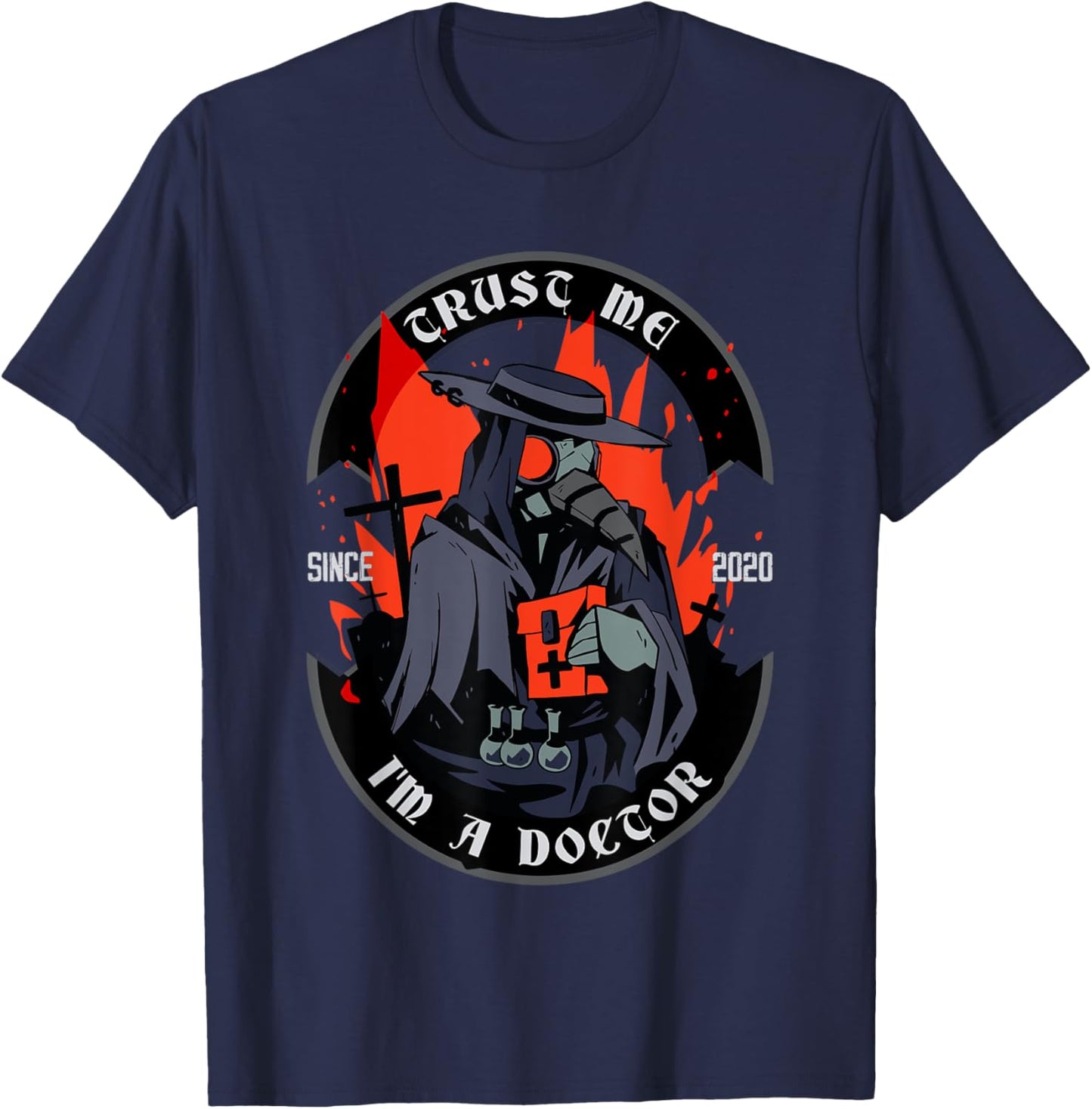 TRUST ME I'M A DOCTOR - Gothic Plague Doctor T-Shirt - T-Shirt | Navy