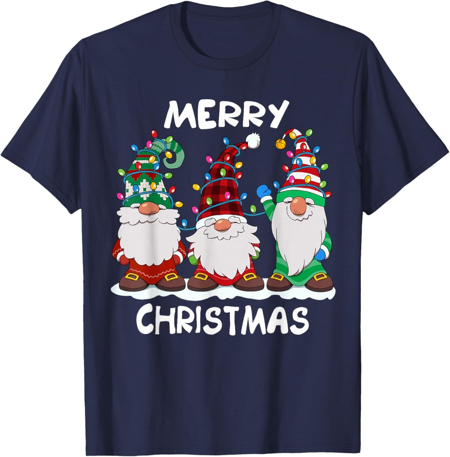 Merry Christmas Gnomes Xmas Family Men Women T-Shirt - T-Shirt | Navy