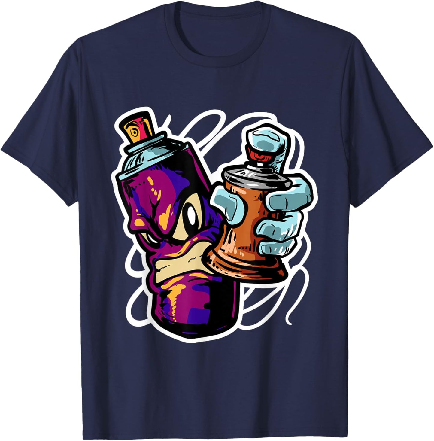 Graffiti Sprayer Street Artist Fat Cap Spray Can T-Shirt - T-Shirt | Navy