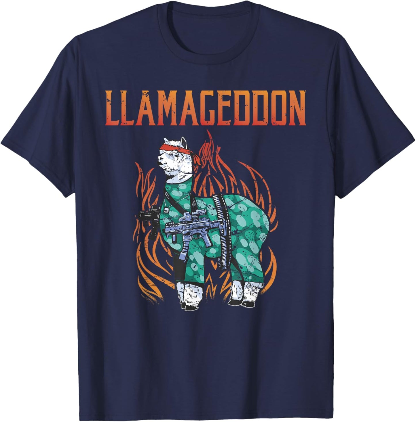 Llamageddon Alpaca Llama Lover T-Shirt - T-Shirt | Navy