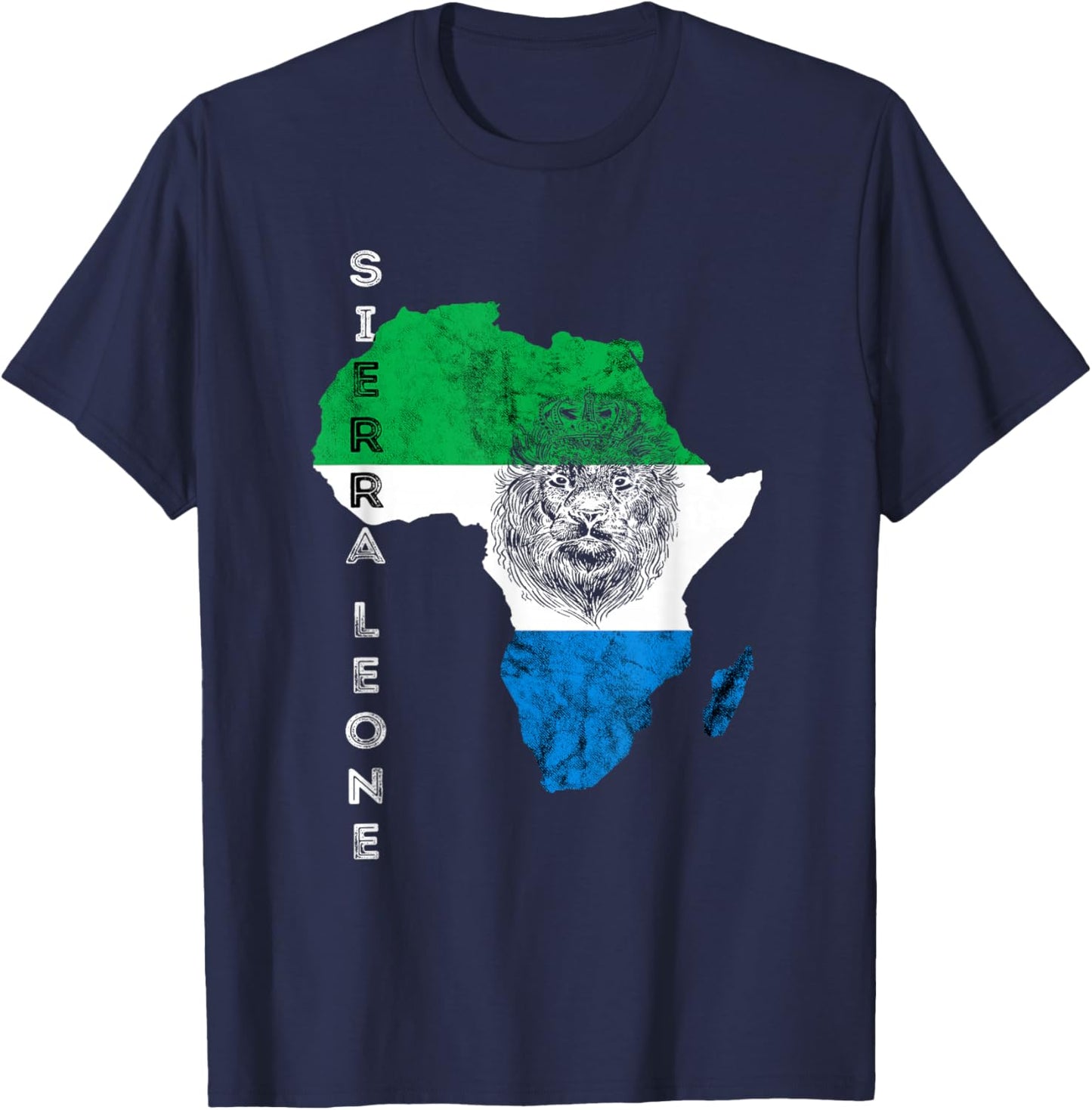 Sierra Leone Map Flag of Sierra Leonean Pride Roots T-Shirt - T-Shirt | Navy