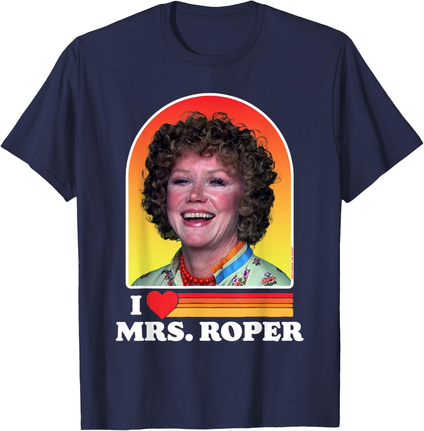 I Love Mrs Roper Helen Roper Three's Company Retro T-Shirt - T-Shirt | Navy