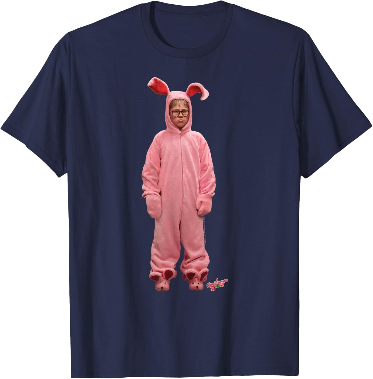 A Christmas Story Ralphie Pink Bunny Pink Nightmare T-Shirt - T-Shirt | Navy