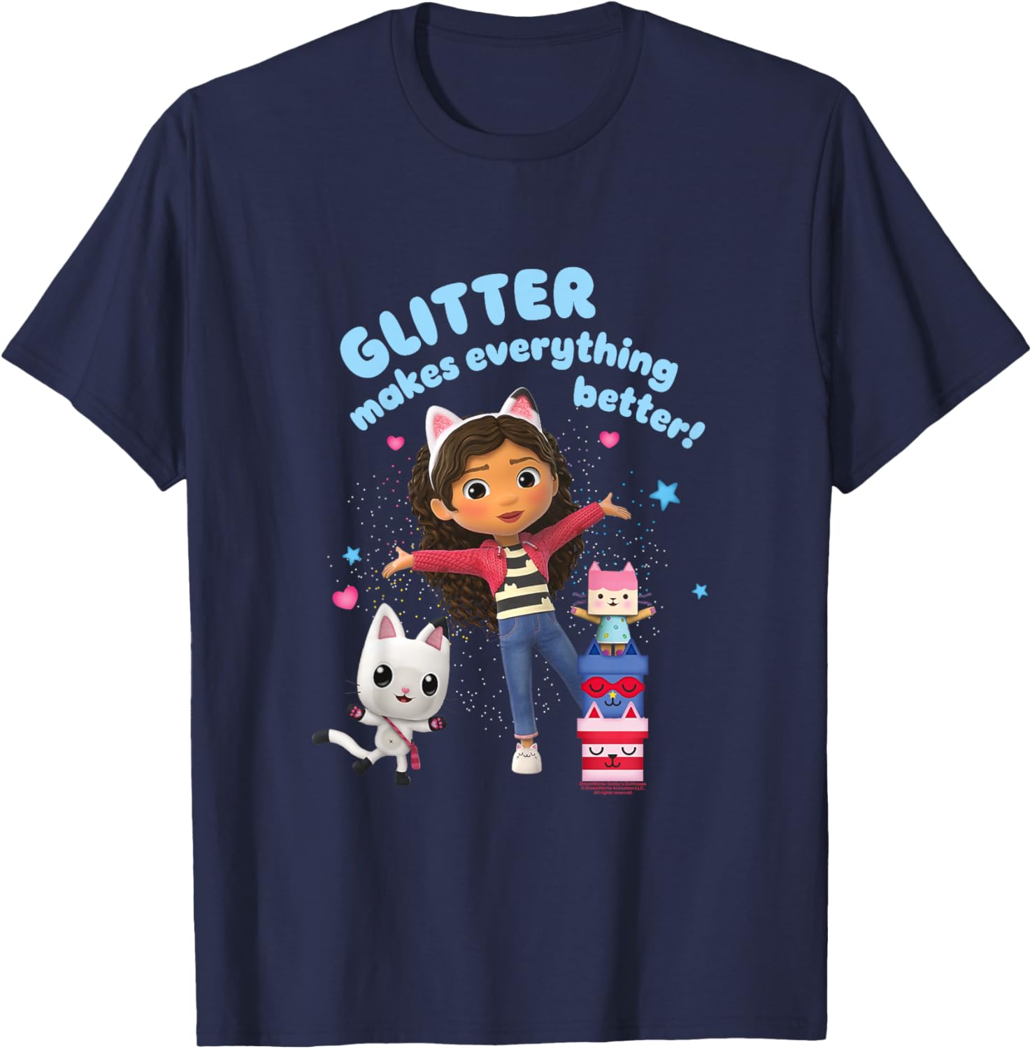 Gabby's Dollhouse Glitter Makes Everything Better Youth T-Shirt - T-Shirt | Navy