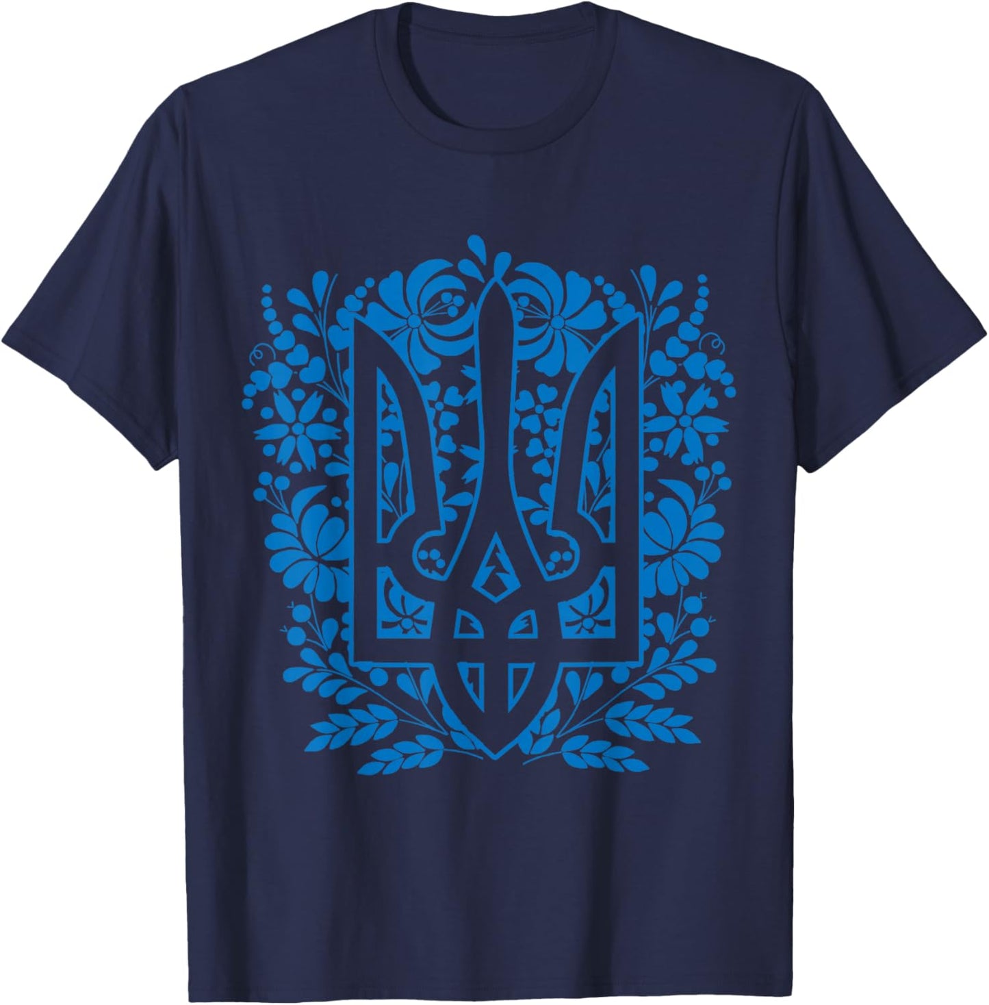 Ukraine Ukrainian Kiew Trysub Flag T-Shirt - T-Shirt | Navy