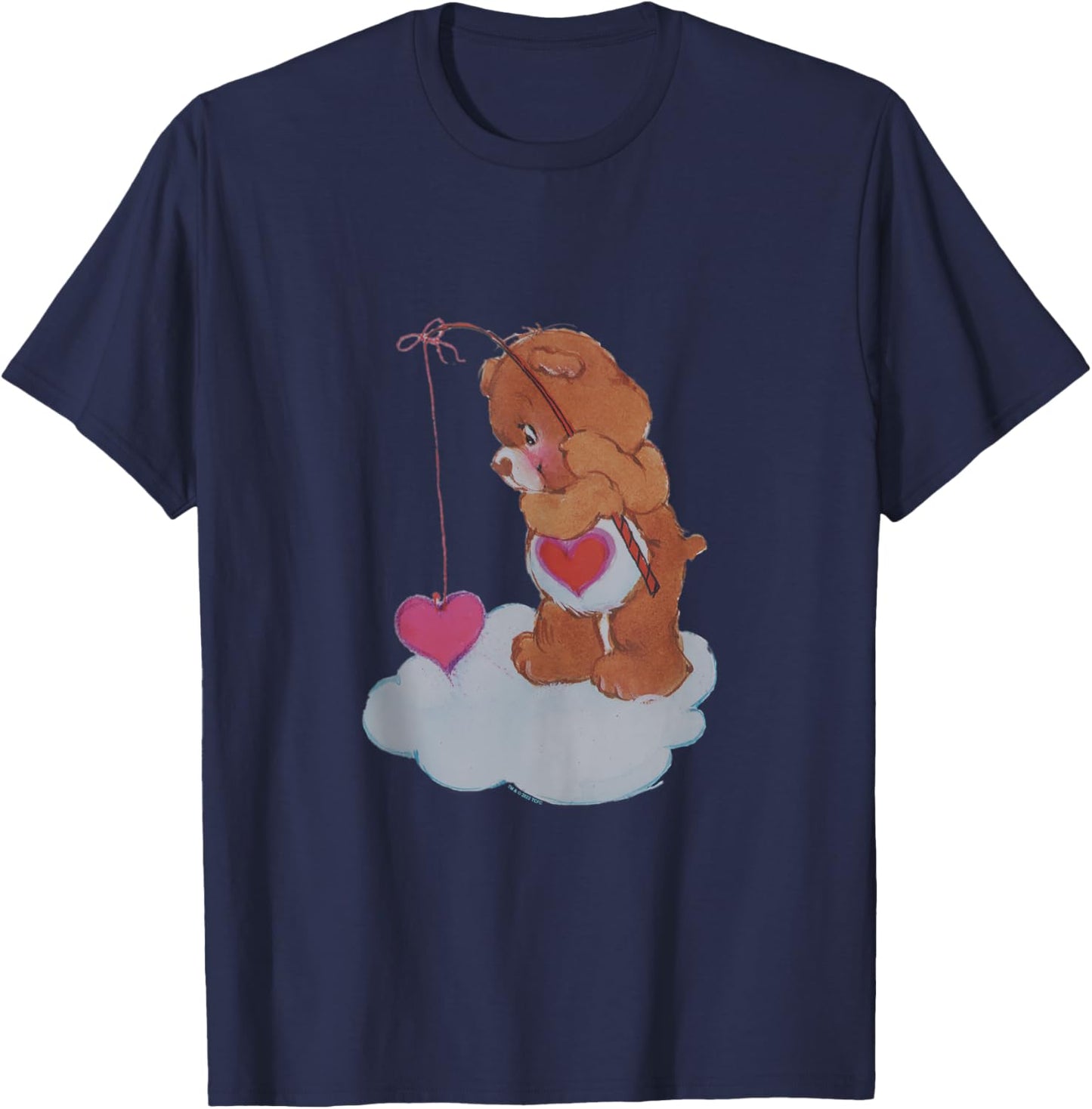 Care Bears Valentine's Day Tenderheart Bear Vintage Fishing T-Shirt - T-Shirt | Navy
