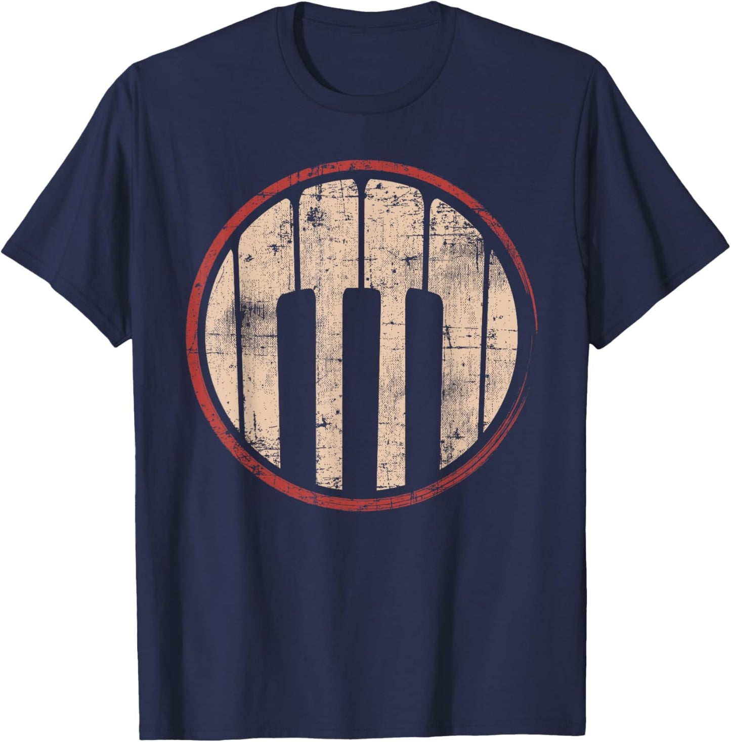 Retro Jazz Pianist Vintage Piano T-Shirt - T-Shirt | Navy