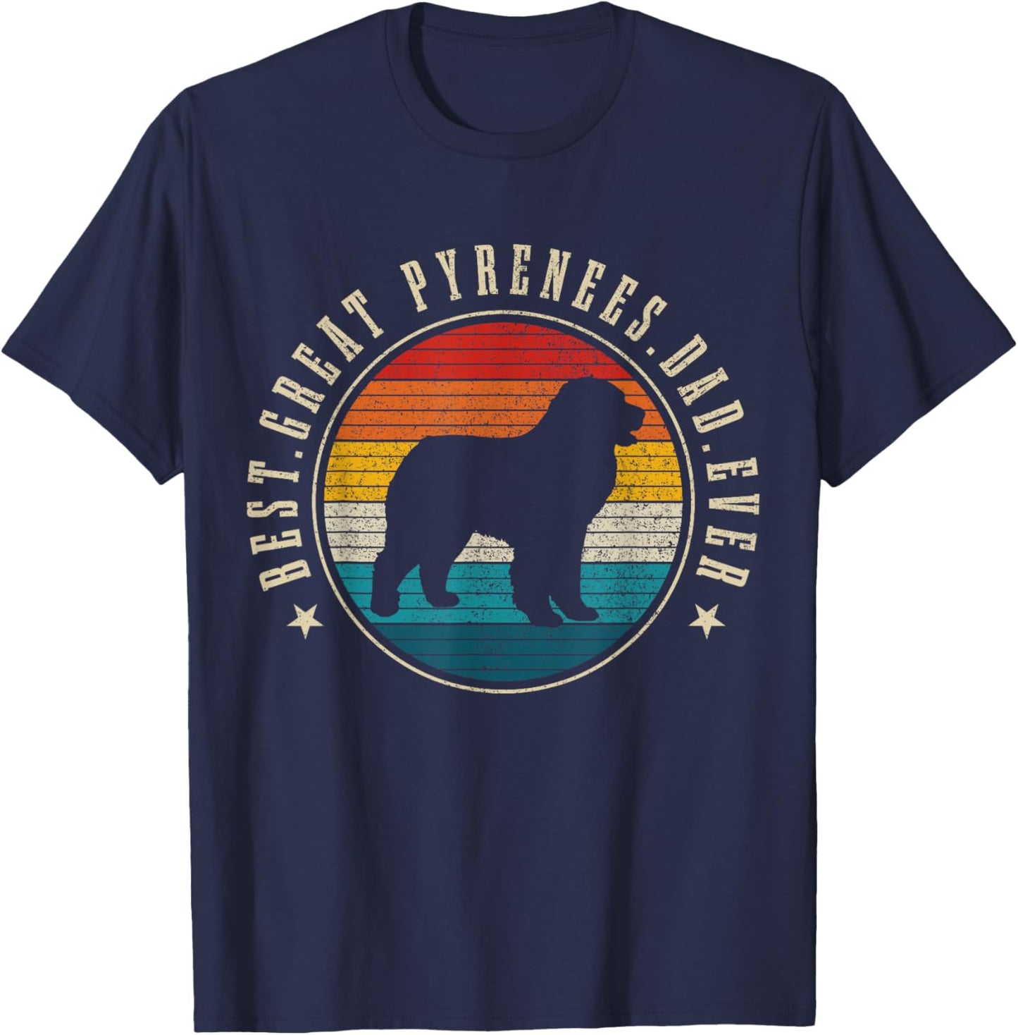 Pyrenean Mountain Dog Vintage Dog Funny T-Shirt - T-Shirt | Navy