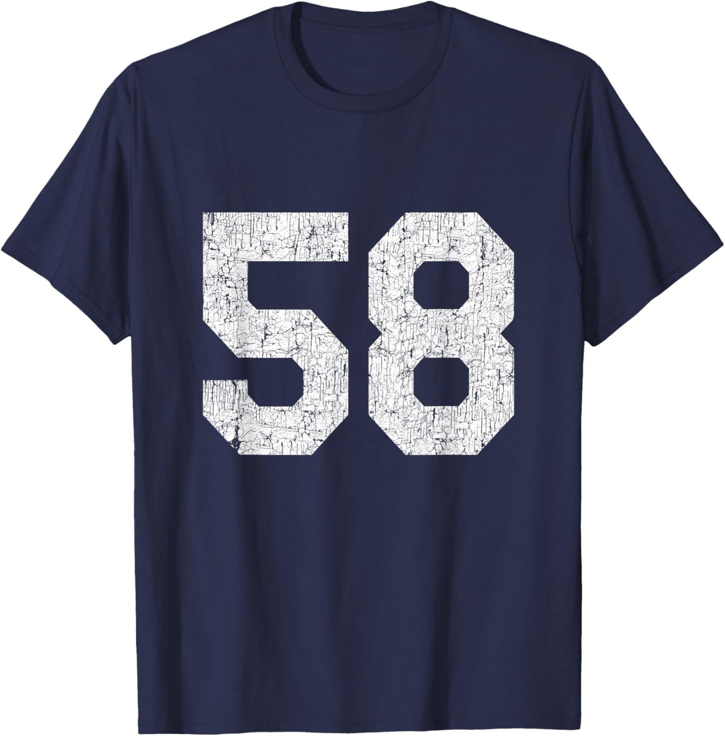 #58 Jersey Uniform Varsity Sports Number, 58th Birthday T-Shirt - T-Shirt | Navy