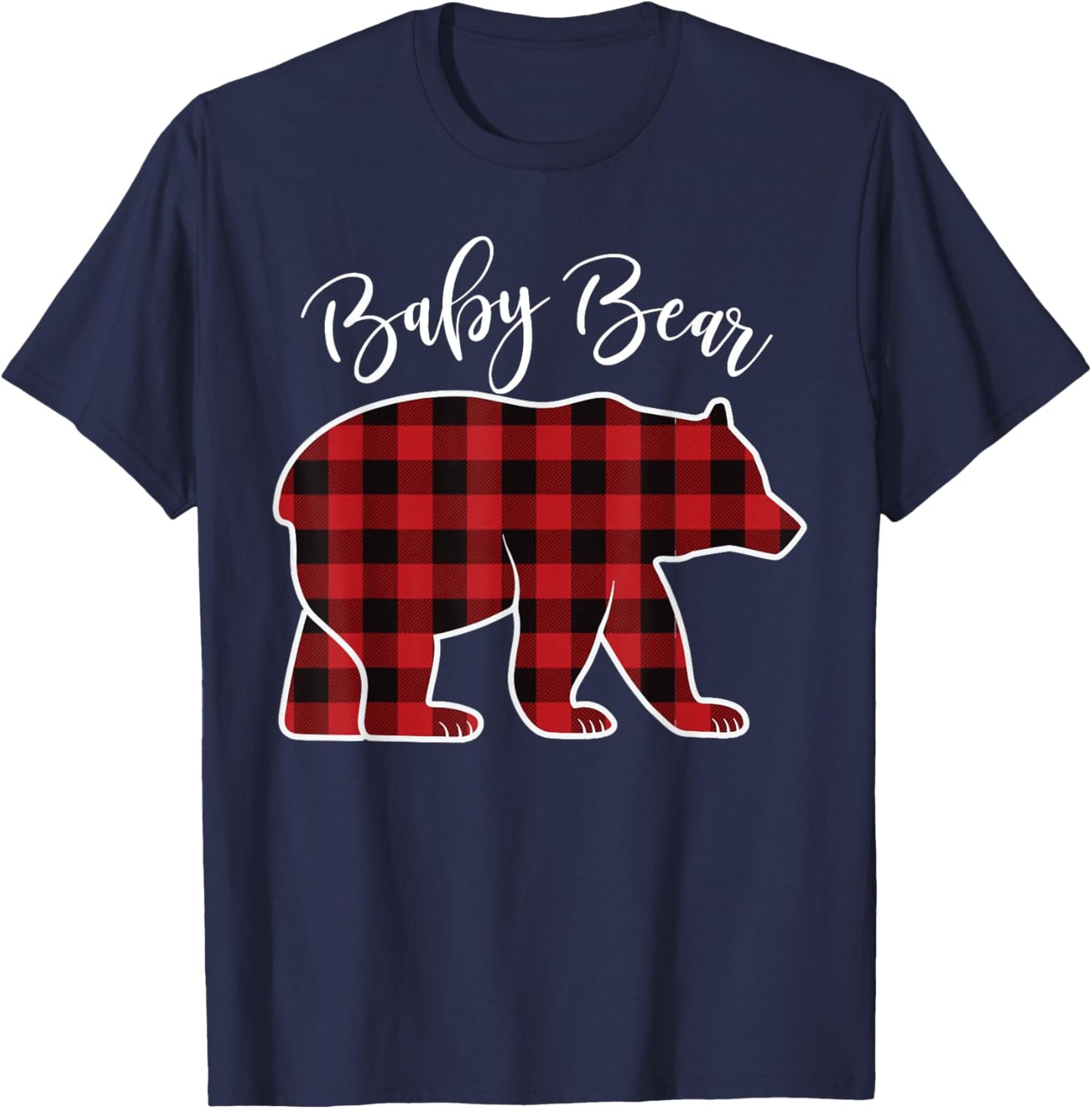 Baby Bear Pajama Red Buffalo Xmas Funny Family Christmas T-Shirt - T-Shirt | Navy