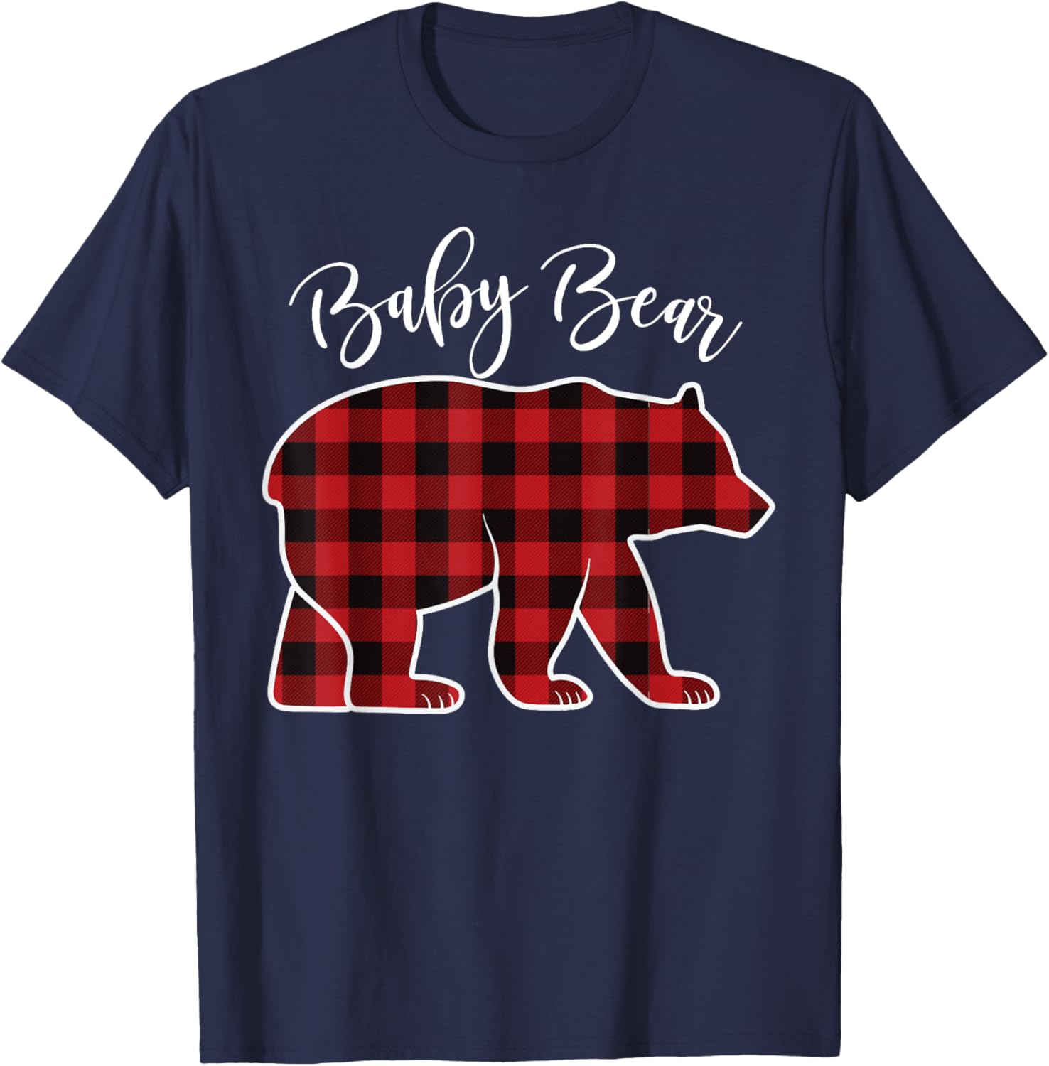Baby Bear Pajama Red Buffalo Xmas Funny Family Christmas T-Shirt - T-Shirt | Navy