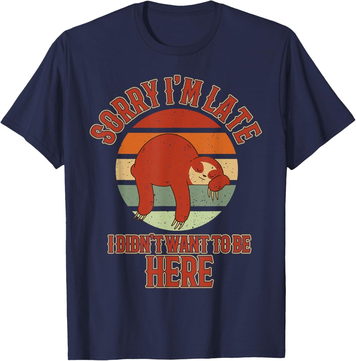 Sleepy sloth lazy animal forest jungle mammal sloth T-Shirt - T-Shirt | Navy