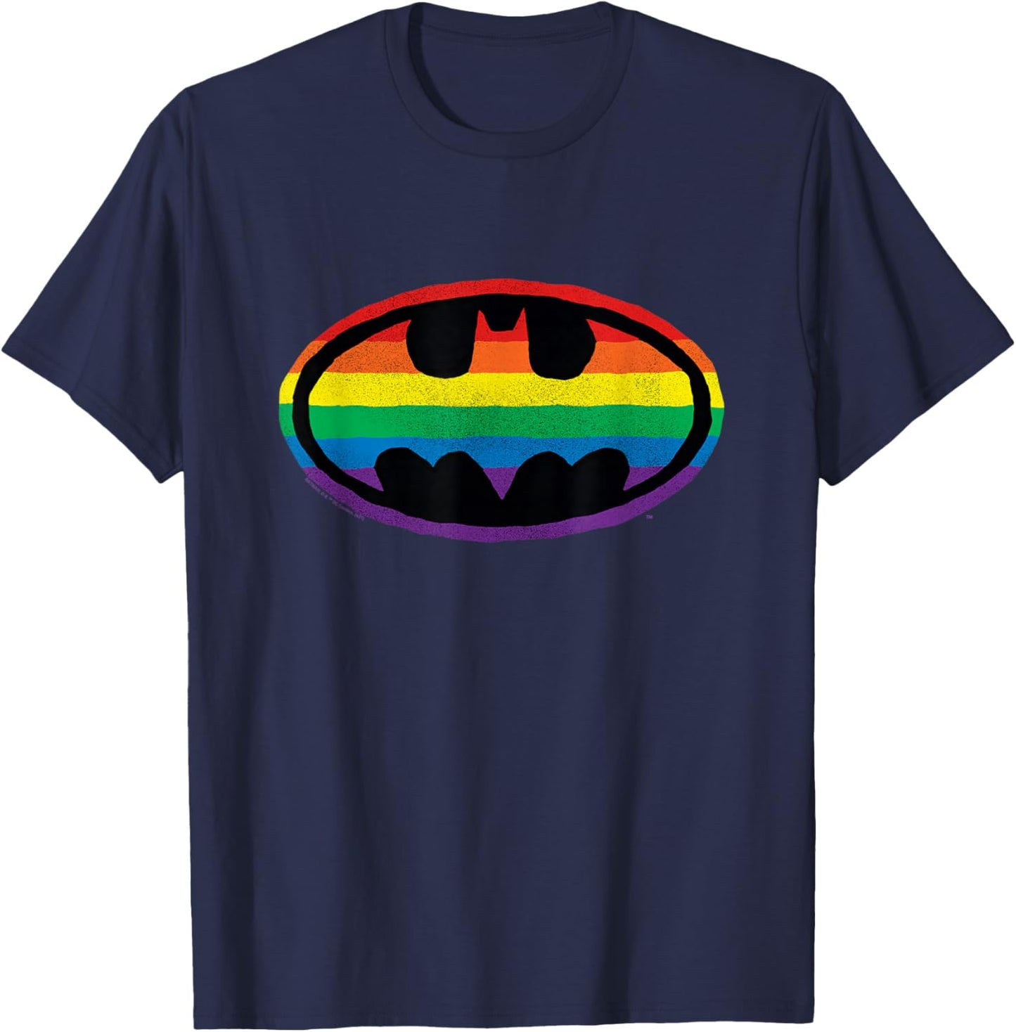 Batman Pride Rainbow Logo T-Shirt - T-Shirt | Navy