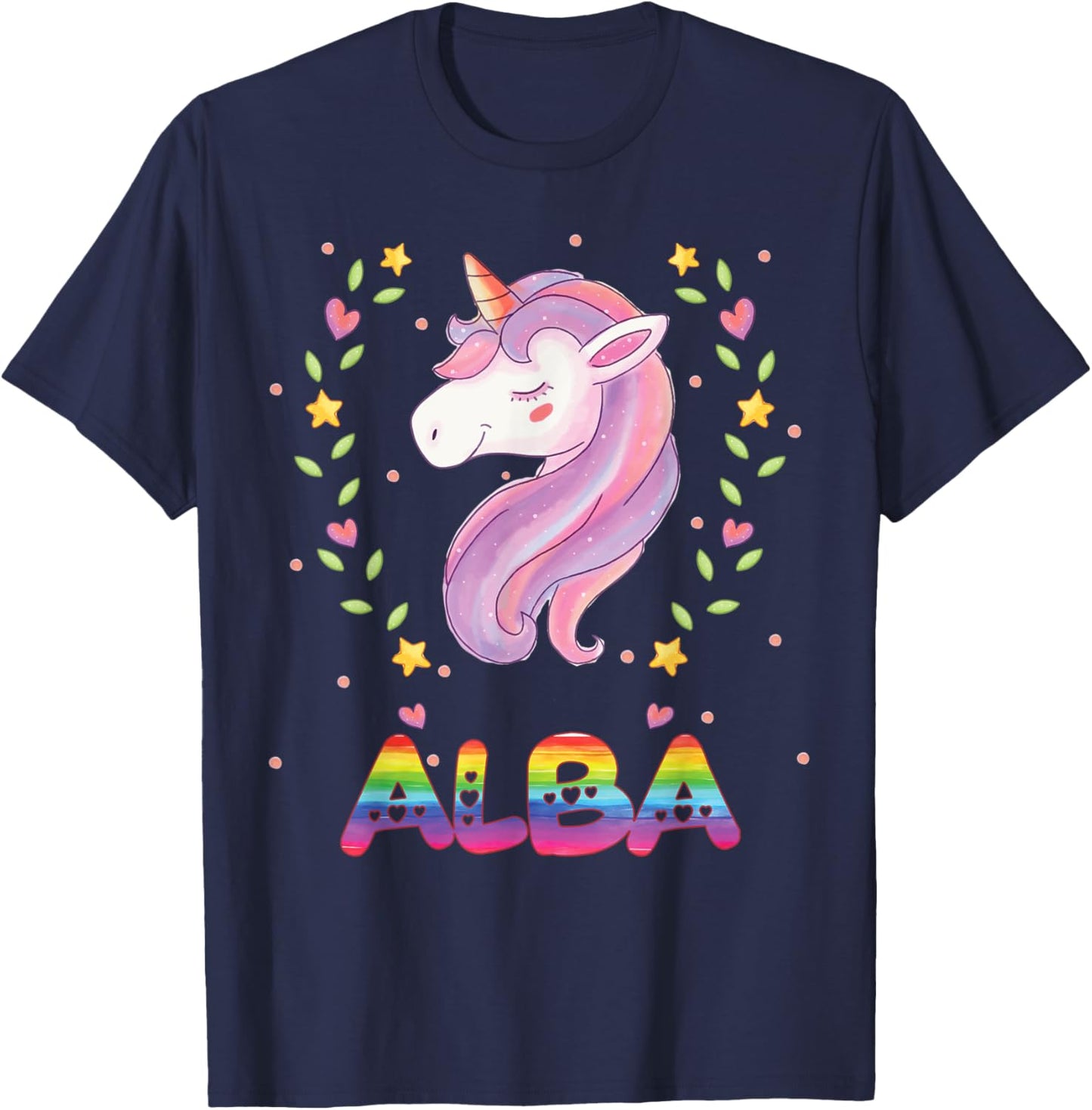 Alba T Shirt Gift Girls Named Alba T-Shirt - T-Shirt | Navy