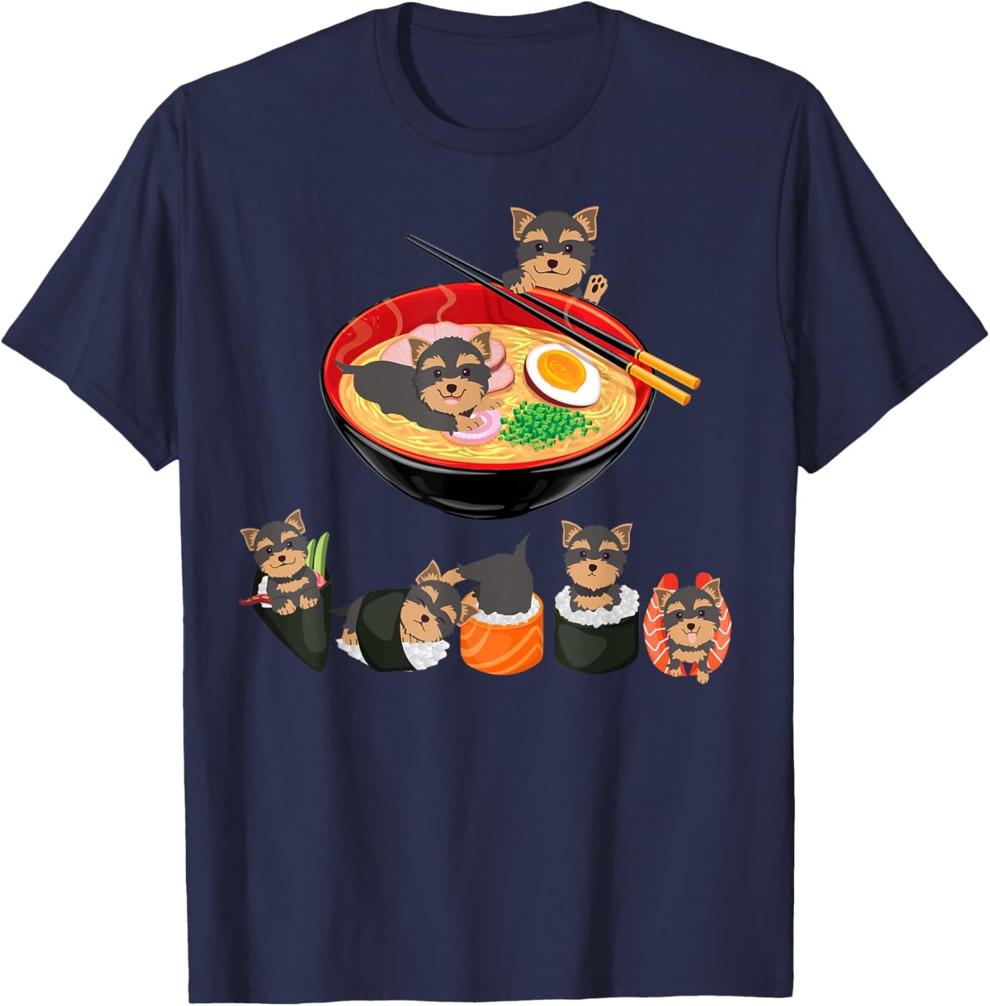 Ramen Yorkie Noodle Cute Yorkie Lover Gifts Men T-Shirt - T-Shirt | Navy